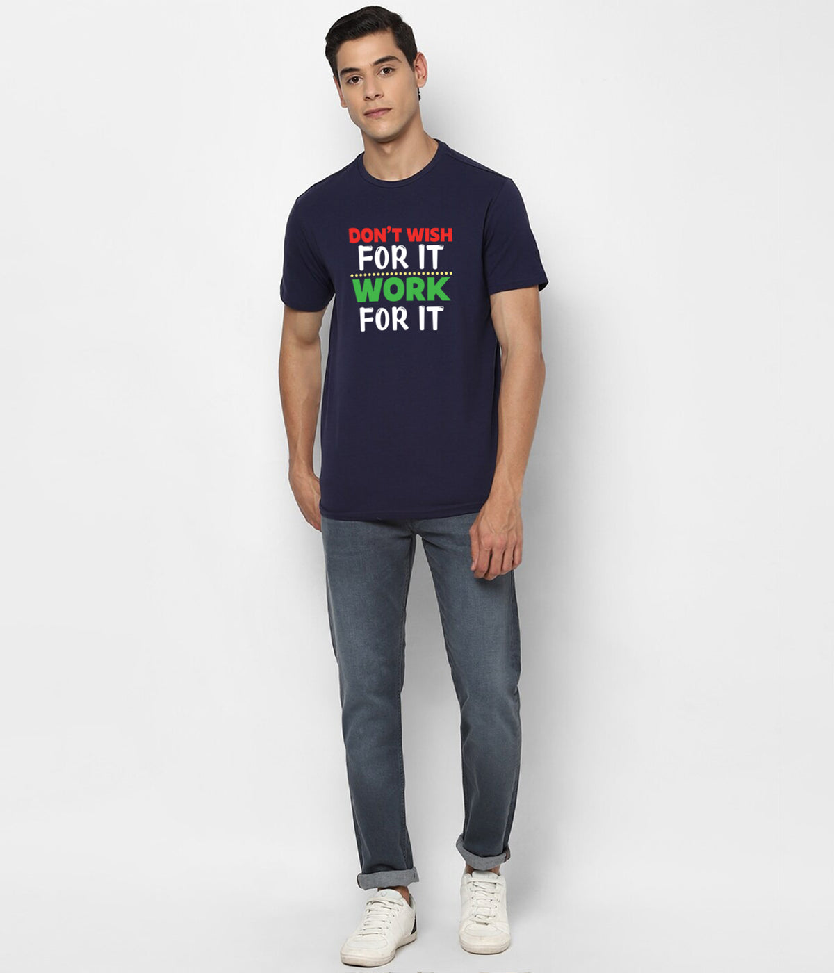 Semantic Graphic Cotton T-shirt - Dont Wish For It