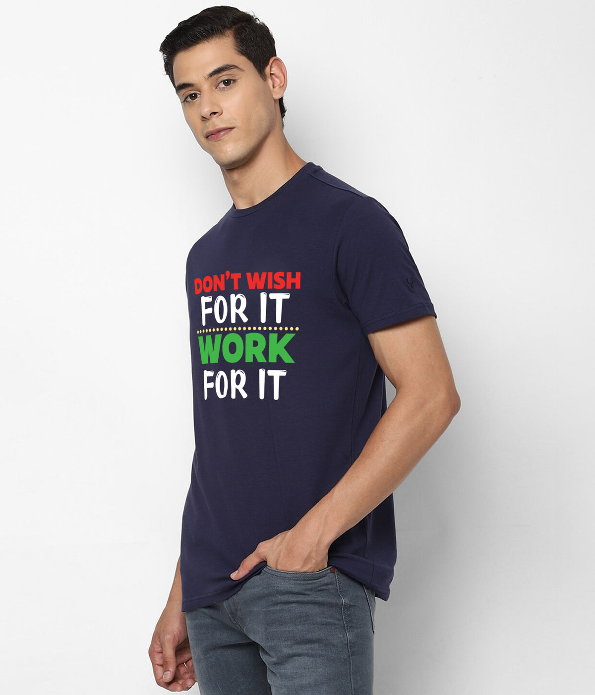 Semantic Graphic Cotton T-shirt - Dont Wish For It