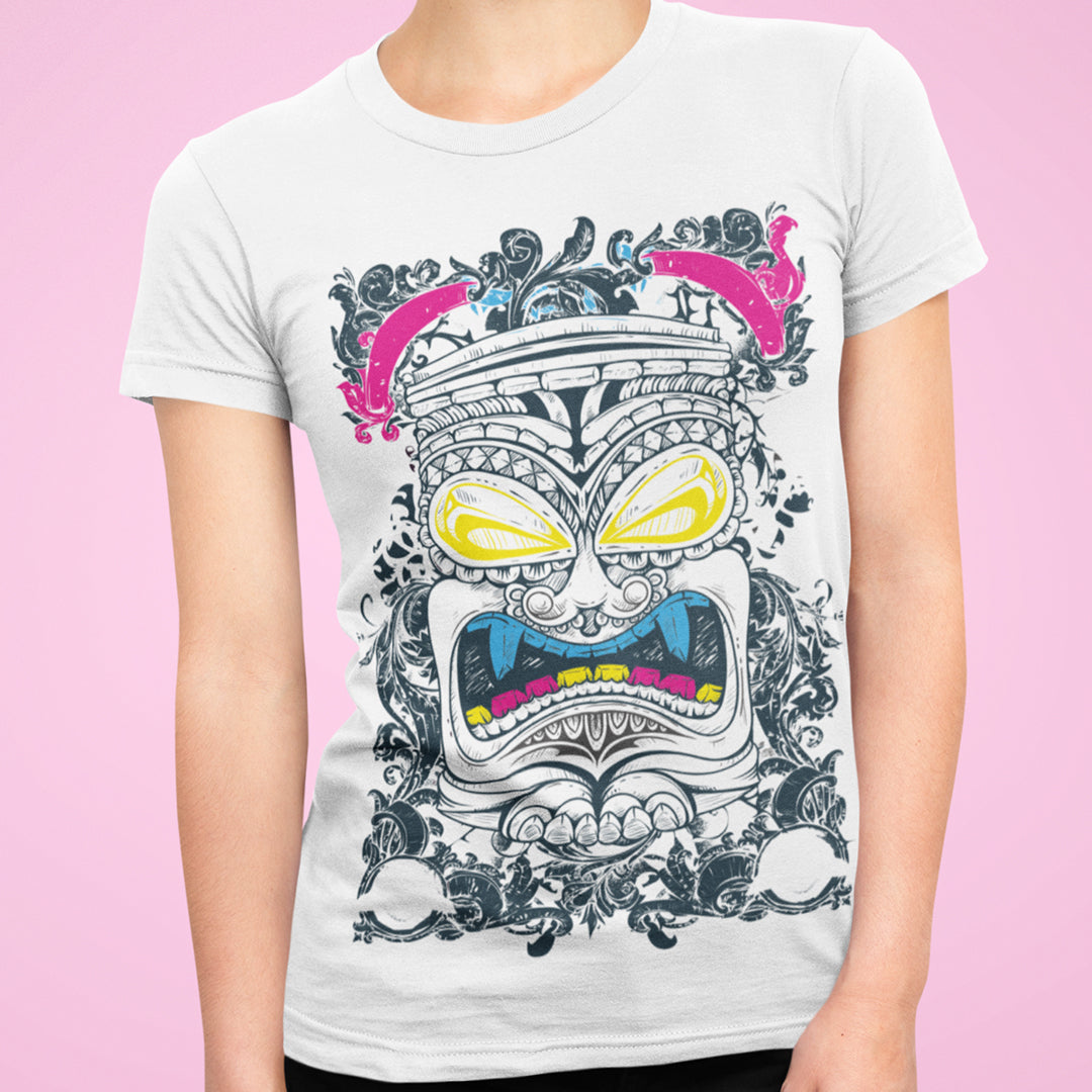 Semantic Graphic Cotton T-shirt - Wooden Face (Regular Fit)