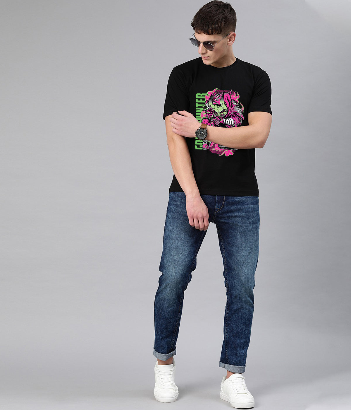 Semantic Graphic Cotton T-shirt - Greed Hunter