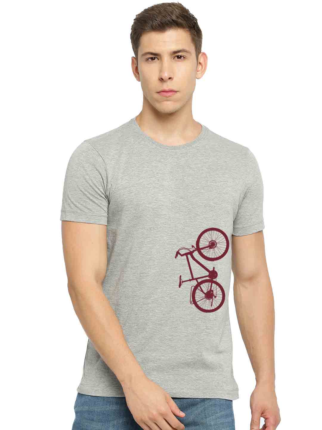 Semantic Half Sleeve Cotton T-shirt - Printed Bicycle - Semantic Store