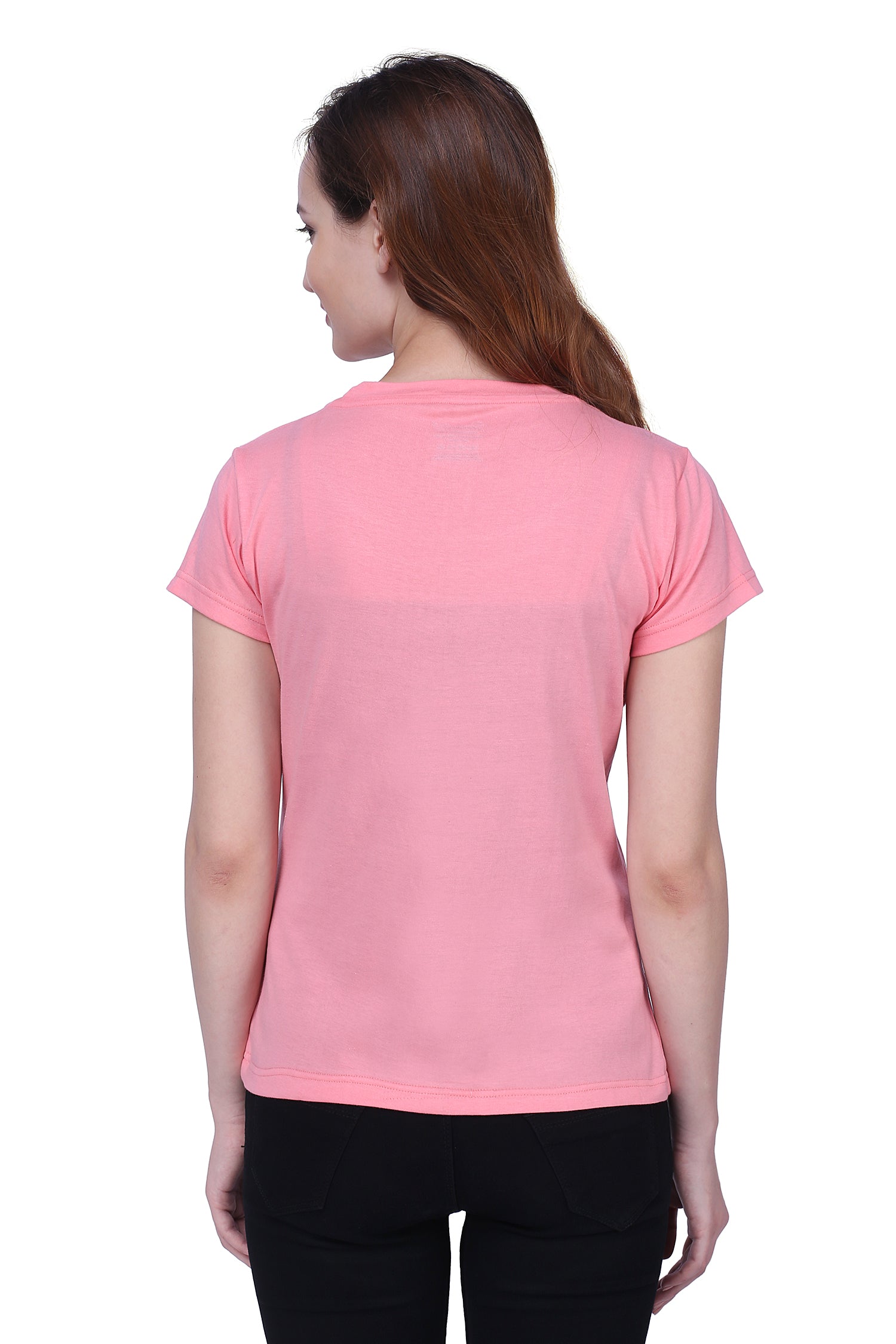 Semantic Women's Half Sleeve Cotton T-shirt - Solid (Regular Fit) - Semantic