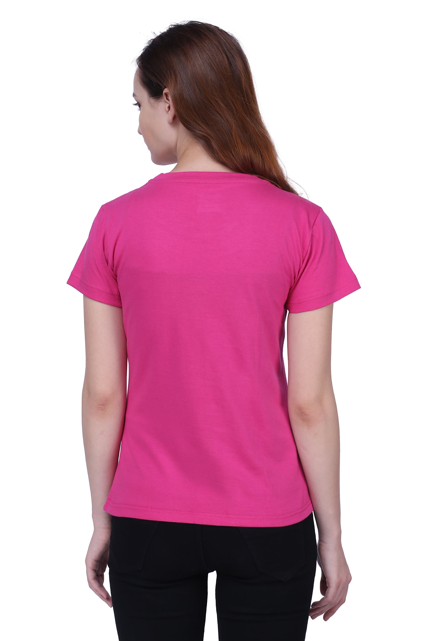 Semantic Women's Half Sleeve Cotton T-shirt - Solid (Regular Fit) - Semantic