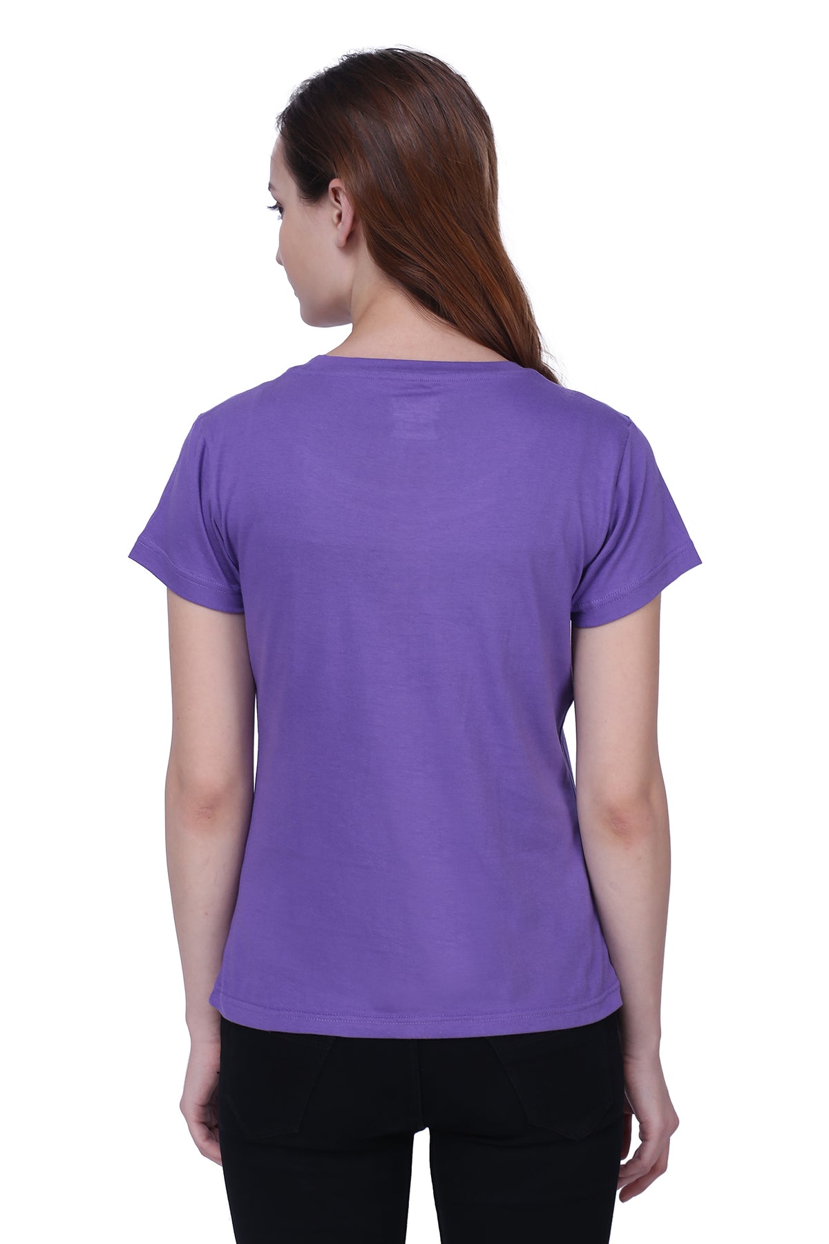 Semantic Women&#39;s Half Sleeve Cotton T-shirt - Solid (Regular Fit)