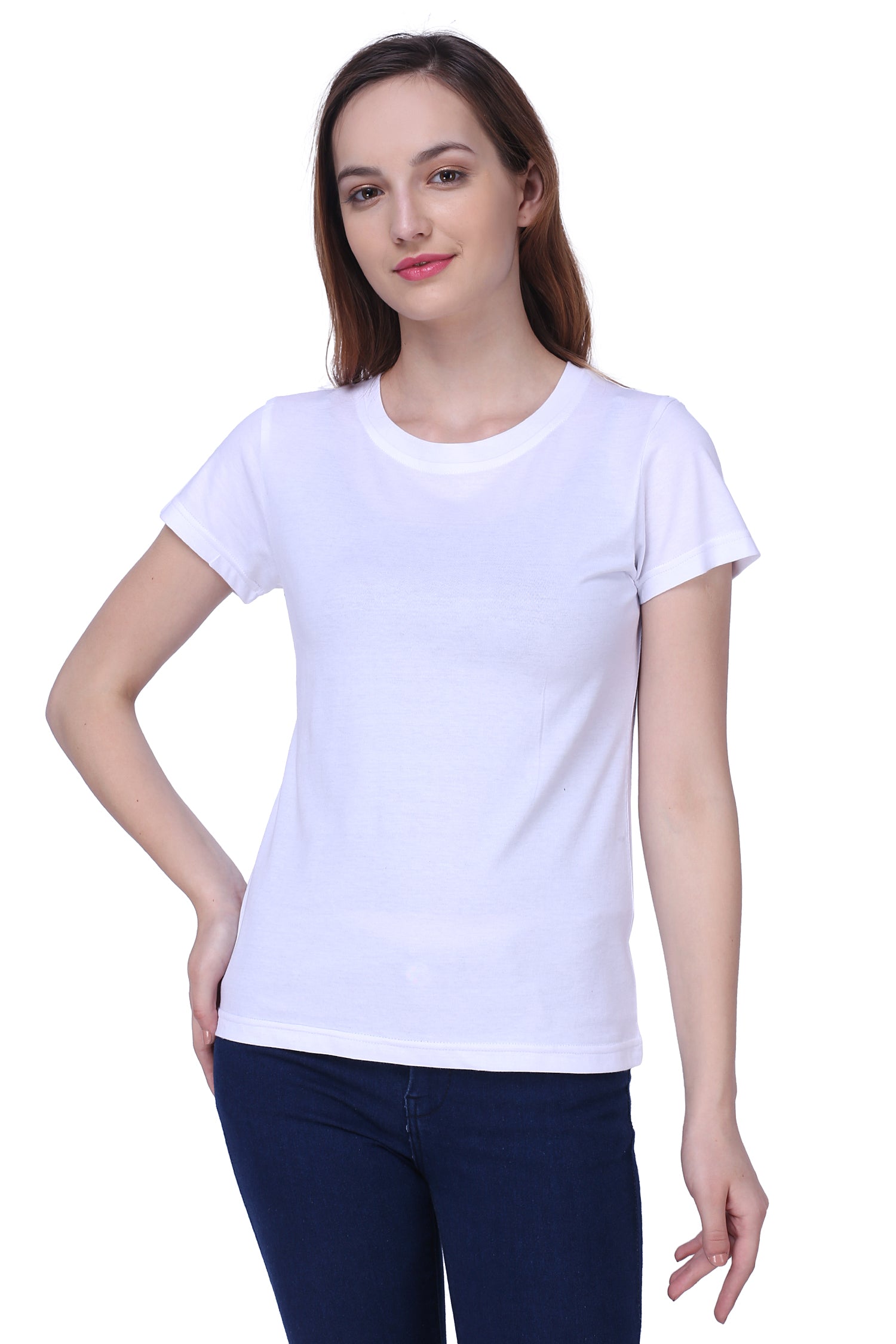 Semantic Women's Half Sleeve Cotton T-shirt - Solid (Regular Fit)