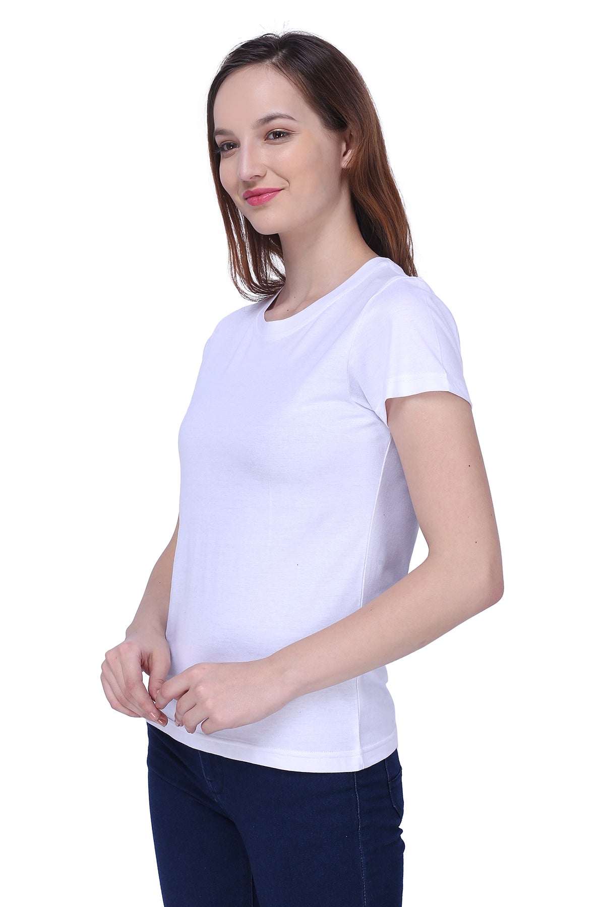 Semantic Women&#39;s Half Sleeve Cotton T-shirt - Solid (Regular Fit)
