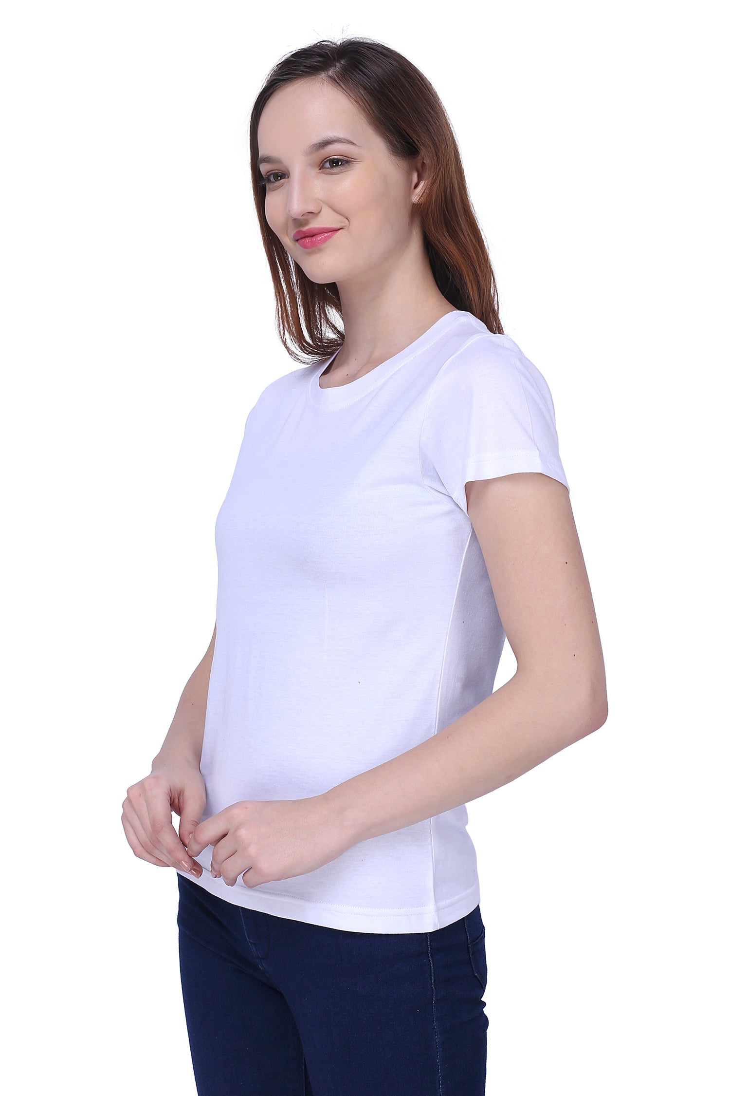Semantic Women's Half Sleeve Cotton T-shirt - Solid (Regular Fit) - Semantic