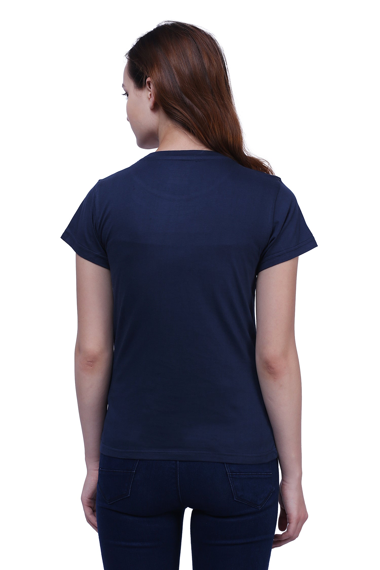 Semantic Women's Half Sleeve Cotton T-shirt - Solid (Regular Fit) - Semantic