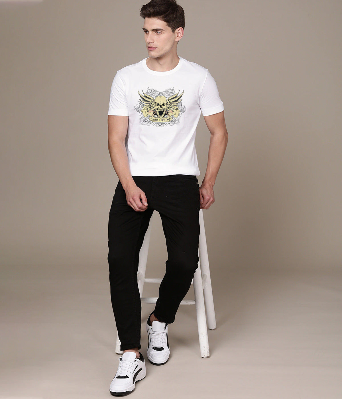 Semantic Graphic Cotton T-shirt - Inner Fury