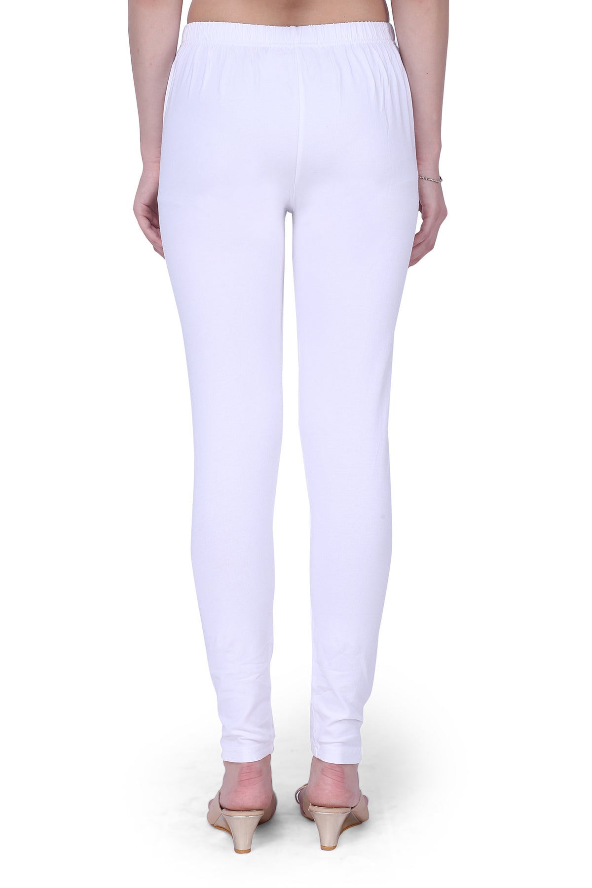 Buy online Solid White Viscose Knit Loose Leggings from Churidars