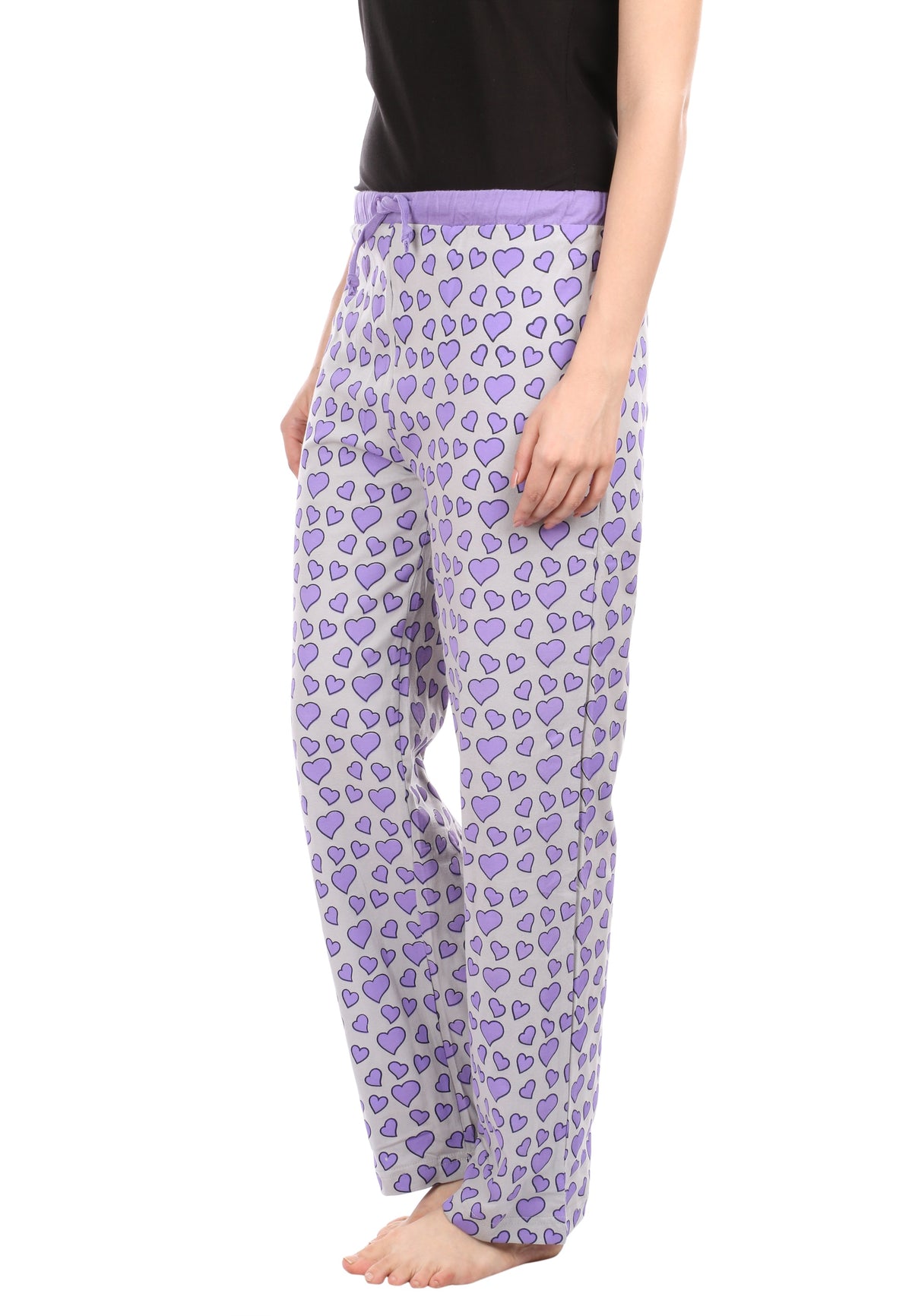 Semantic Women&#39;s Cotton Heart Printed Pyjama