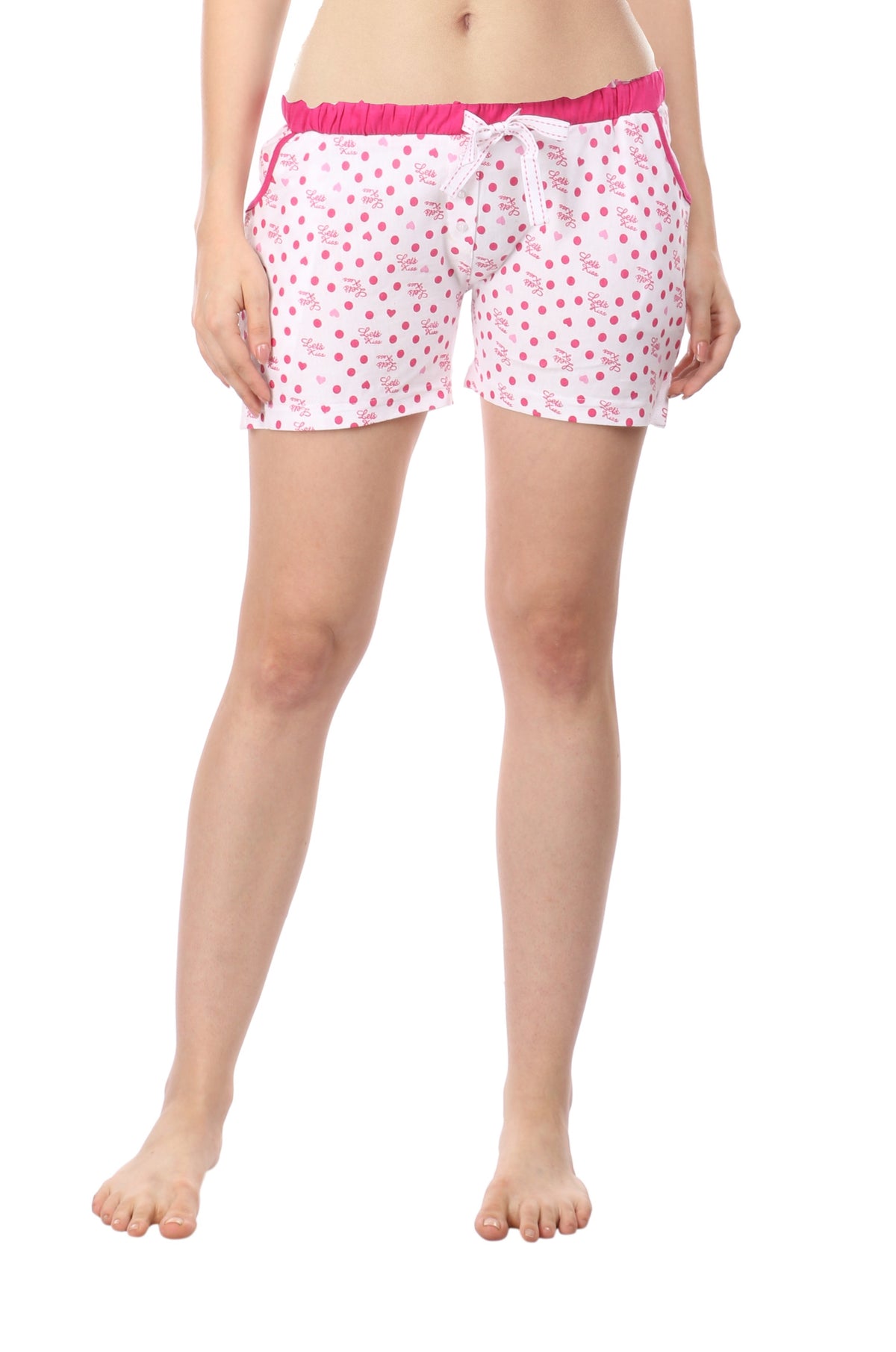 Semantic Let&#39;s Kiss Printed Cotton Shorts - Semantic Store