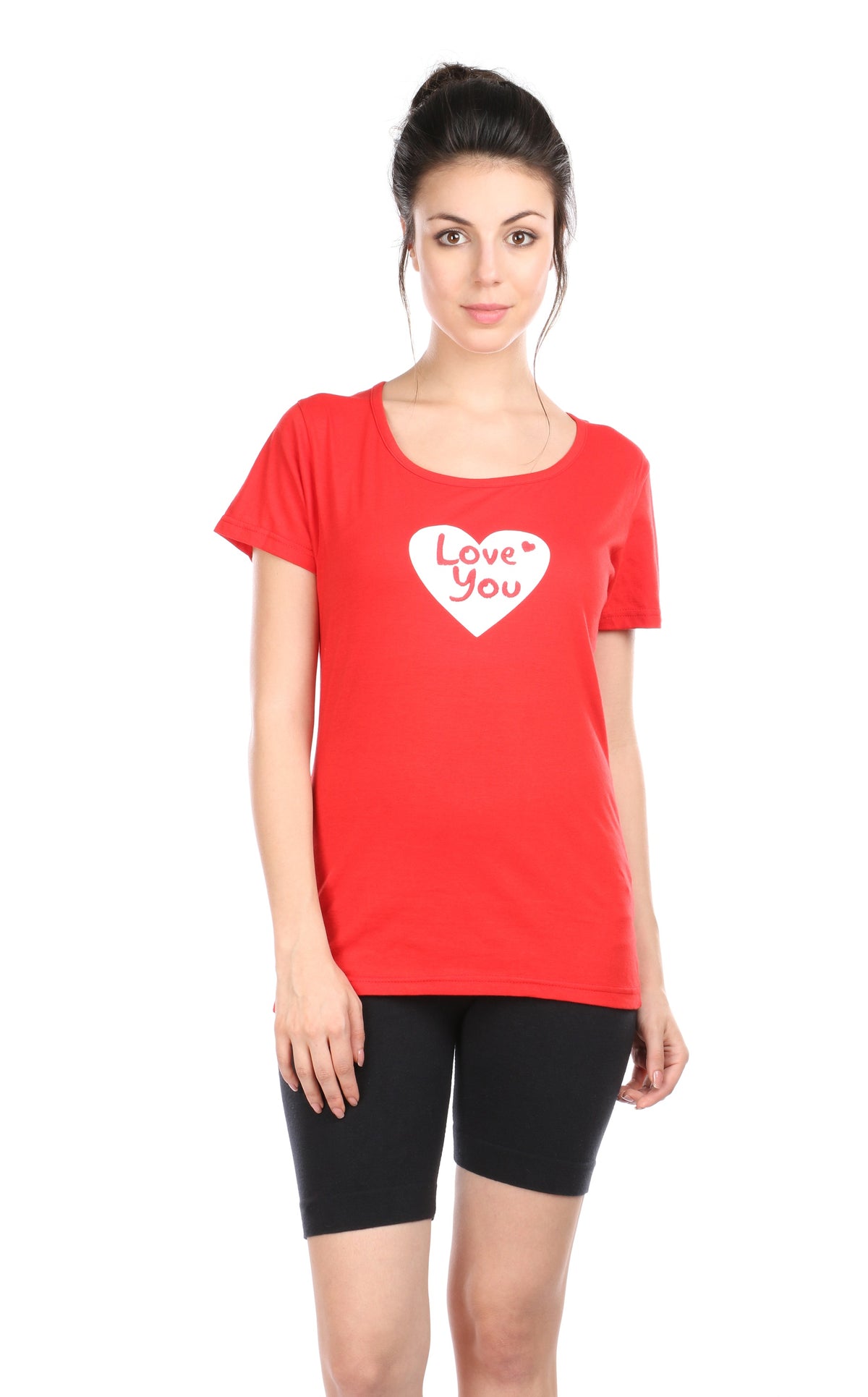 Semantic Women's Cotton T-Shirt - Heart Print - Semantic Store