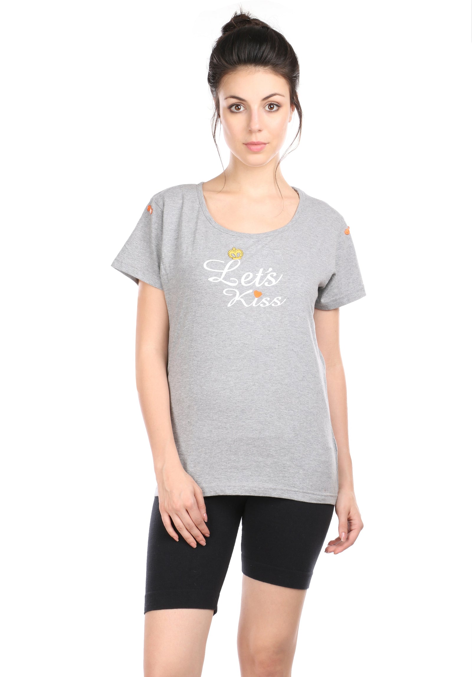 Semantic Women's Cotton T-Shirt - Lets Kiss Print - Semantic Store