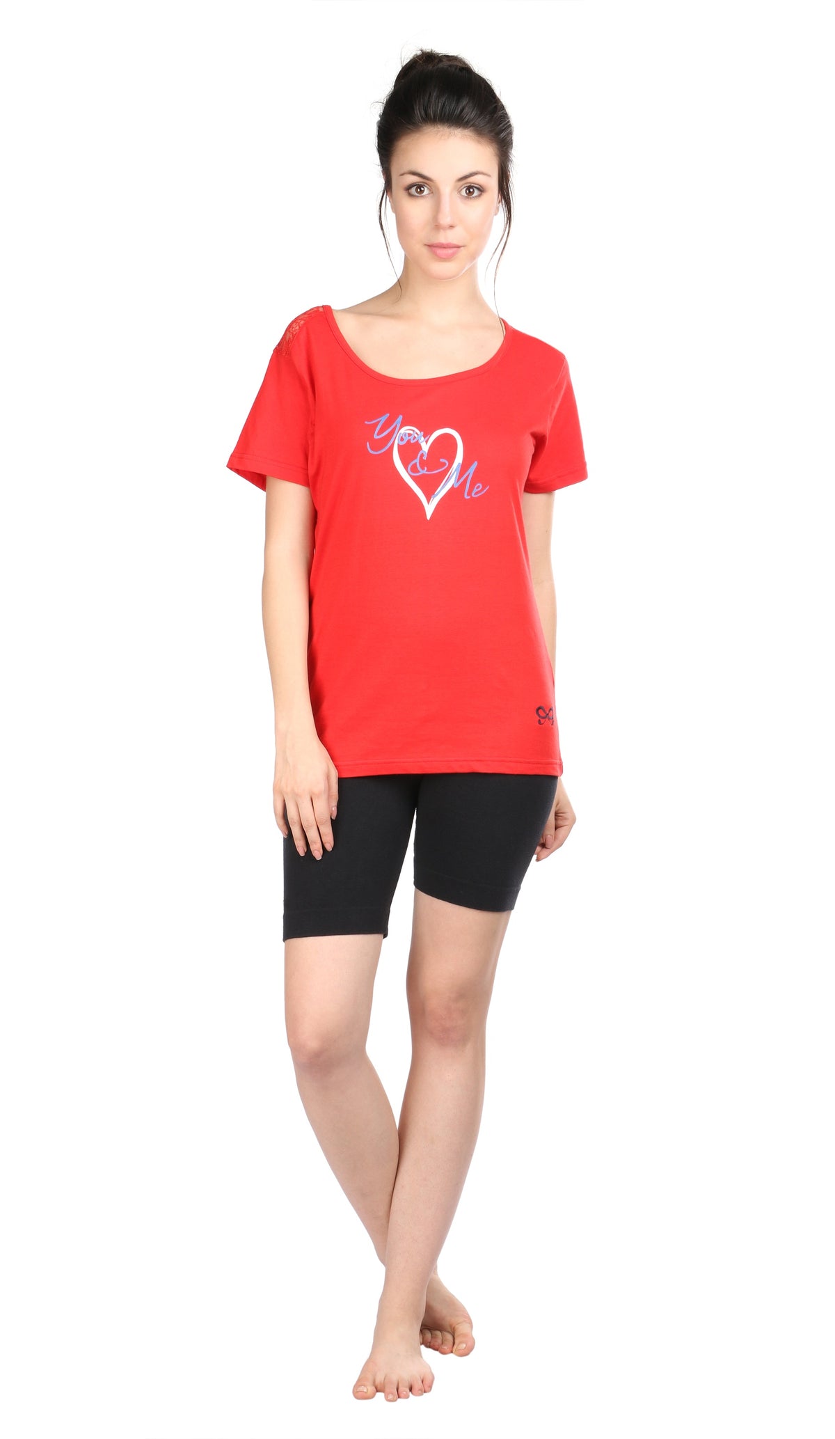 Semantic Women&#39;s Cotton T-Shirt - Love You Me Print (Slim Fit)
