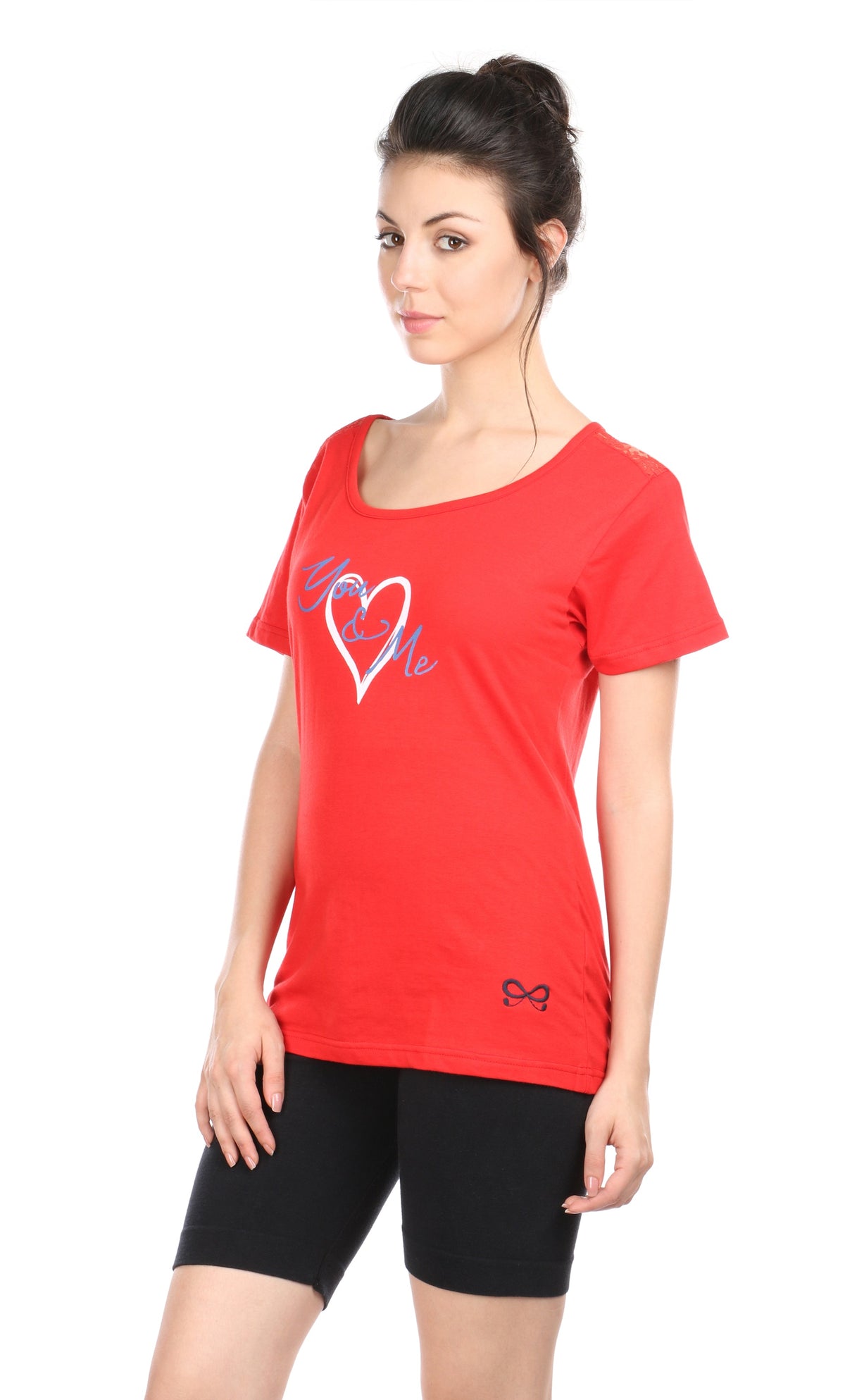 Semantic Women&#39;s Cotton T-Shirt - Love You Me Print (Slim Fit)