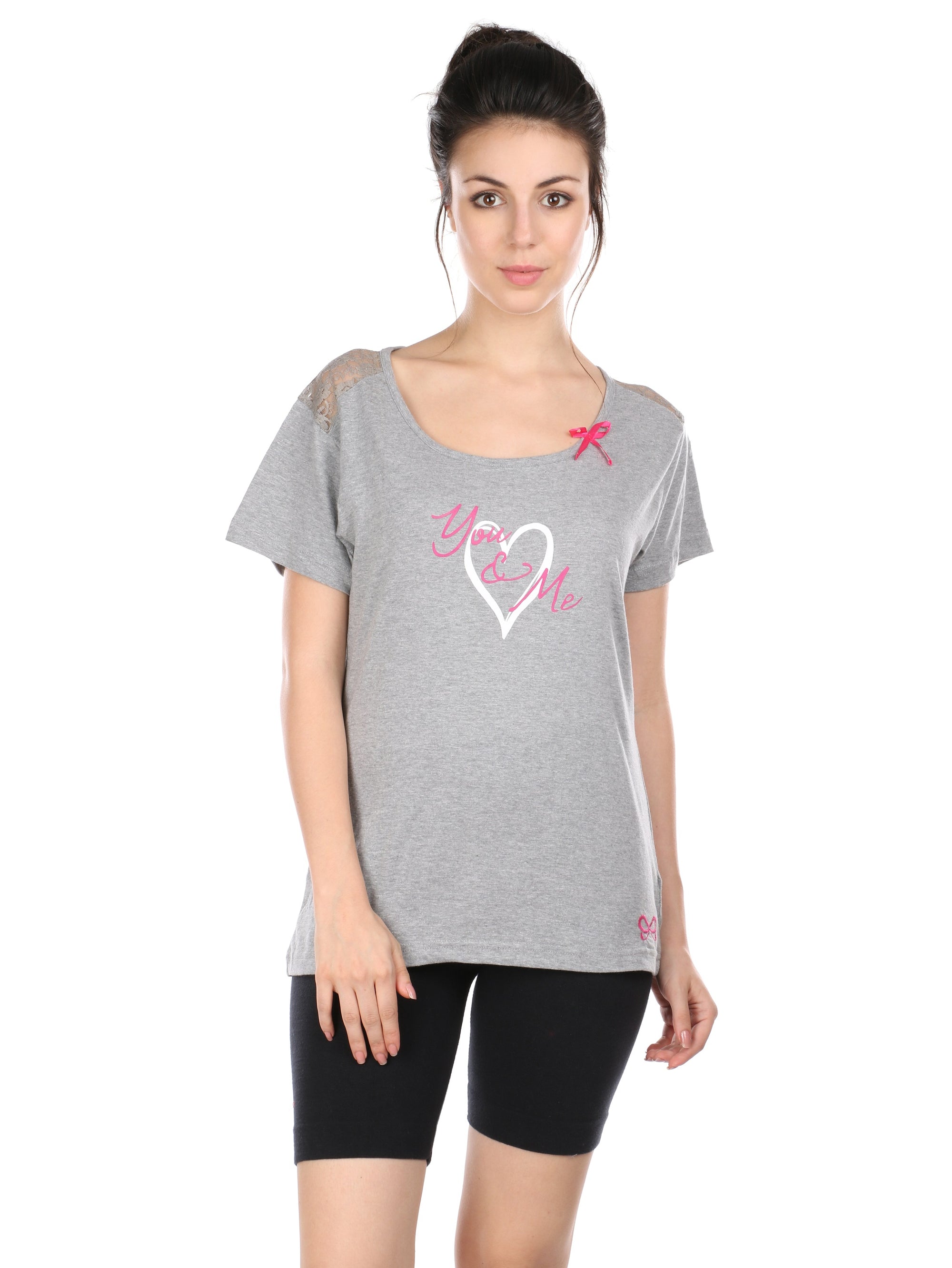 Semantic Women's Cotton T-Shirt - Love You Me Print - Semantic Store
