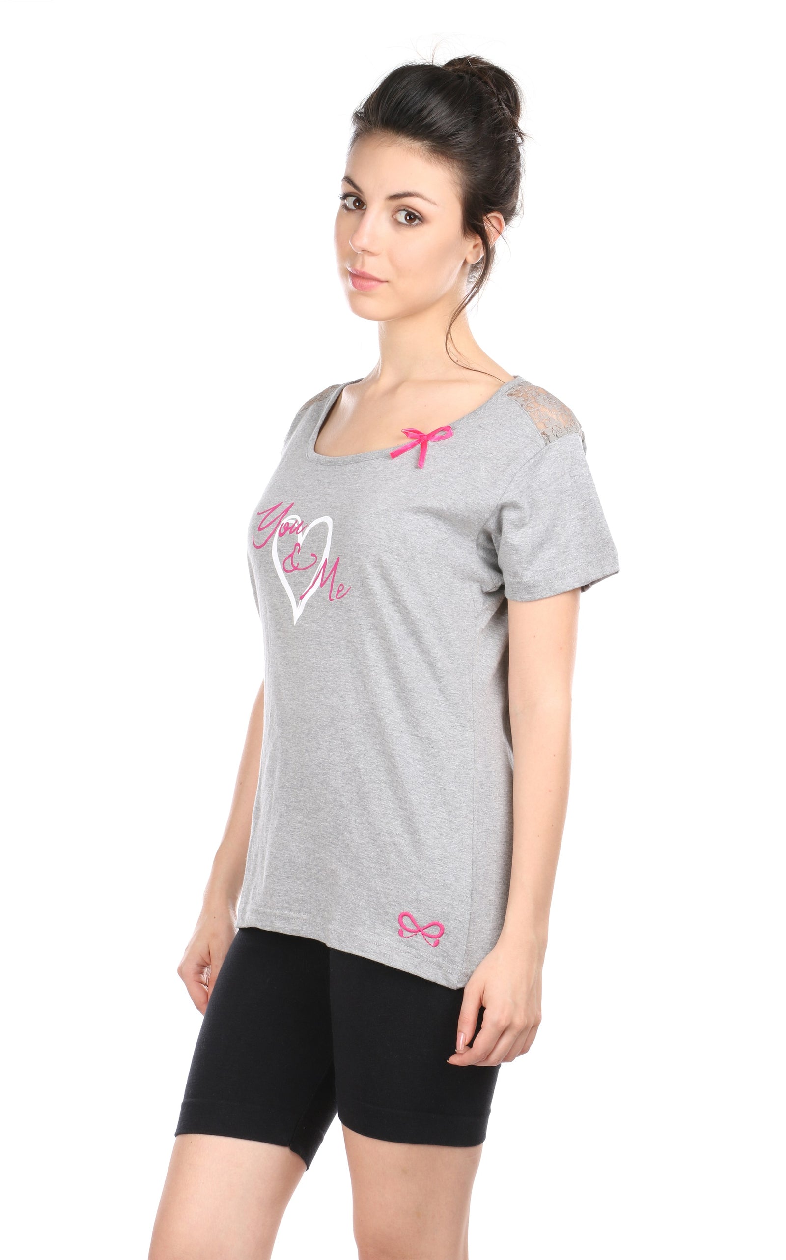 Semantic Women's Cotton T-Shirt - Love You Me Print (Slim Fit) - Semantic