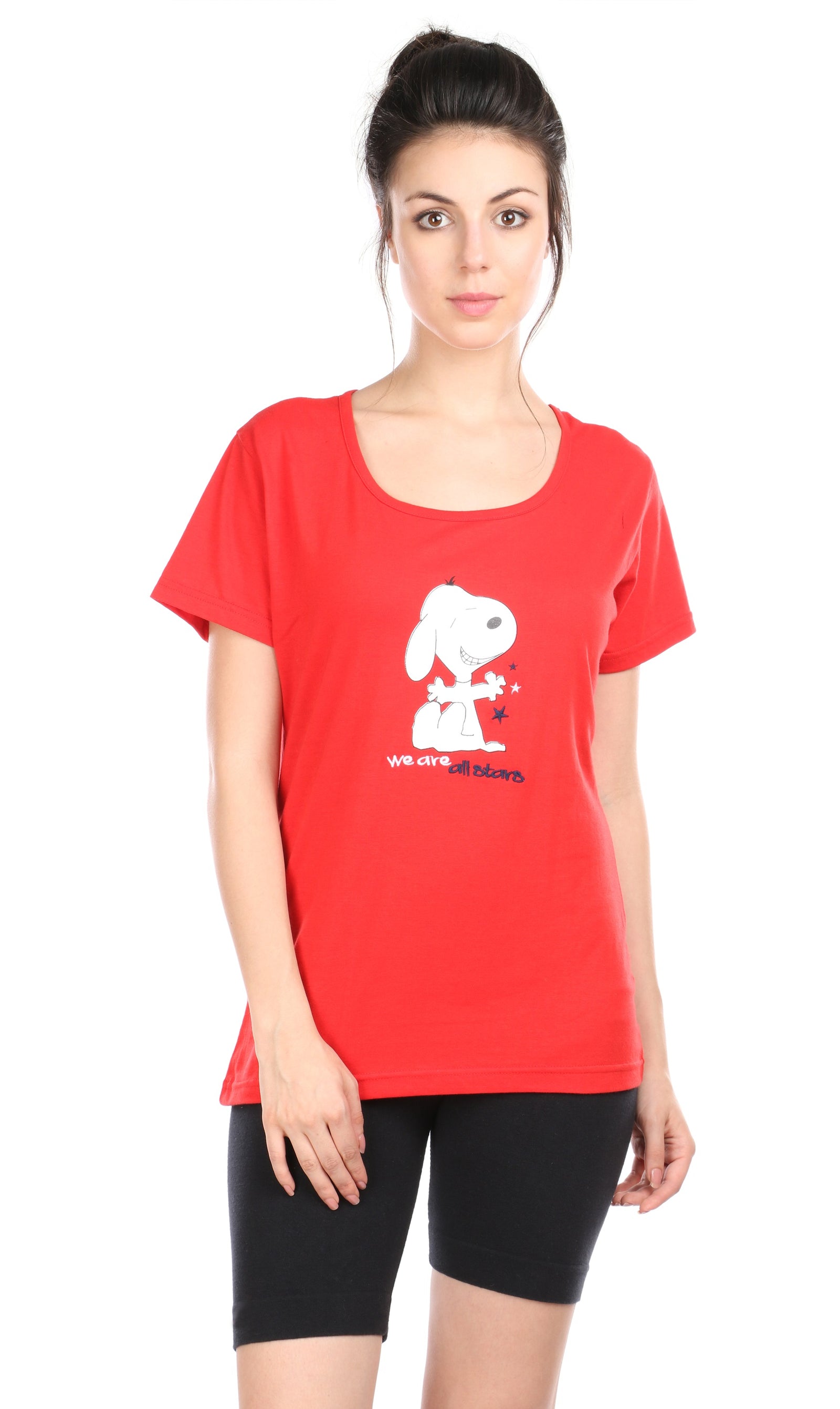 Semantic Women's Cotton T-Shirt - Star Print - Semantic Store