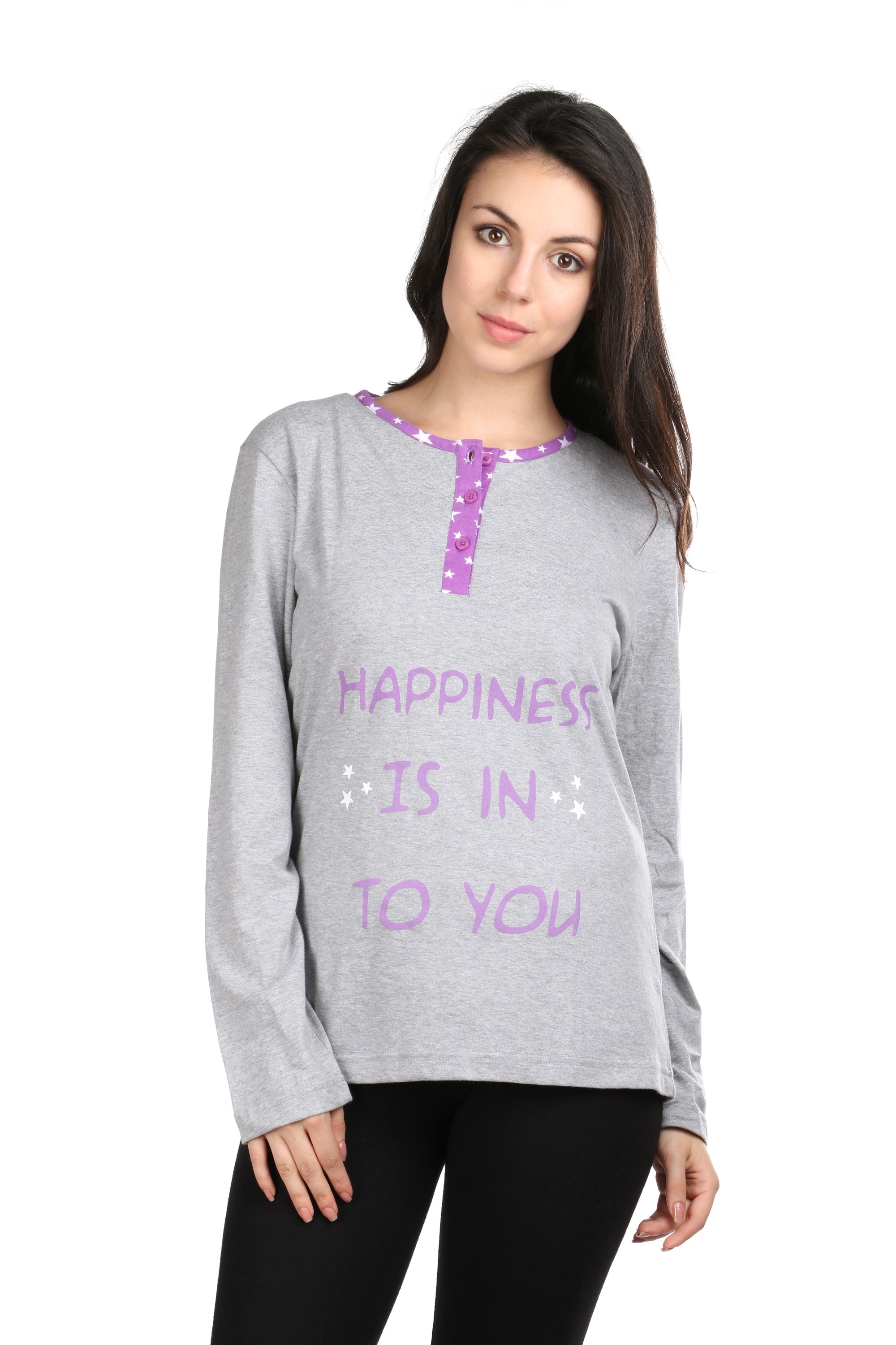 Semantic Women's Cotton T-Shirt - Happiness Printed - Semantic Store