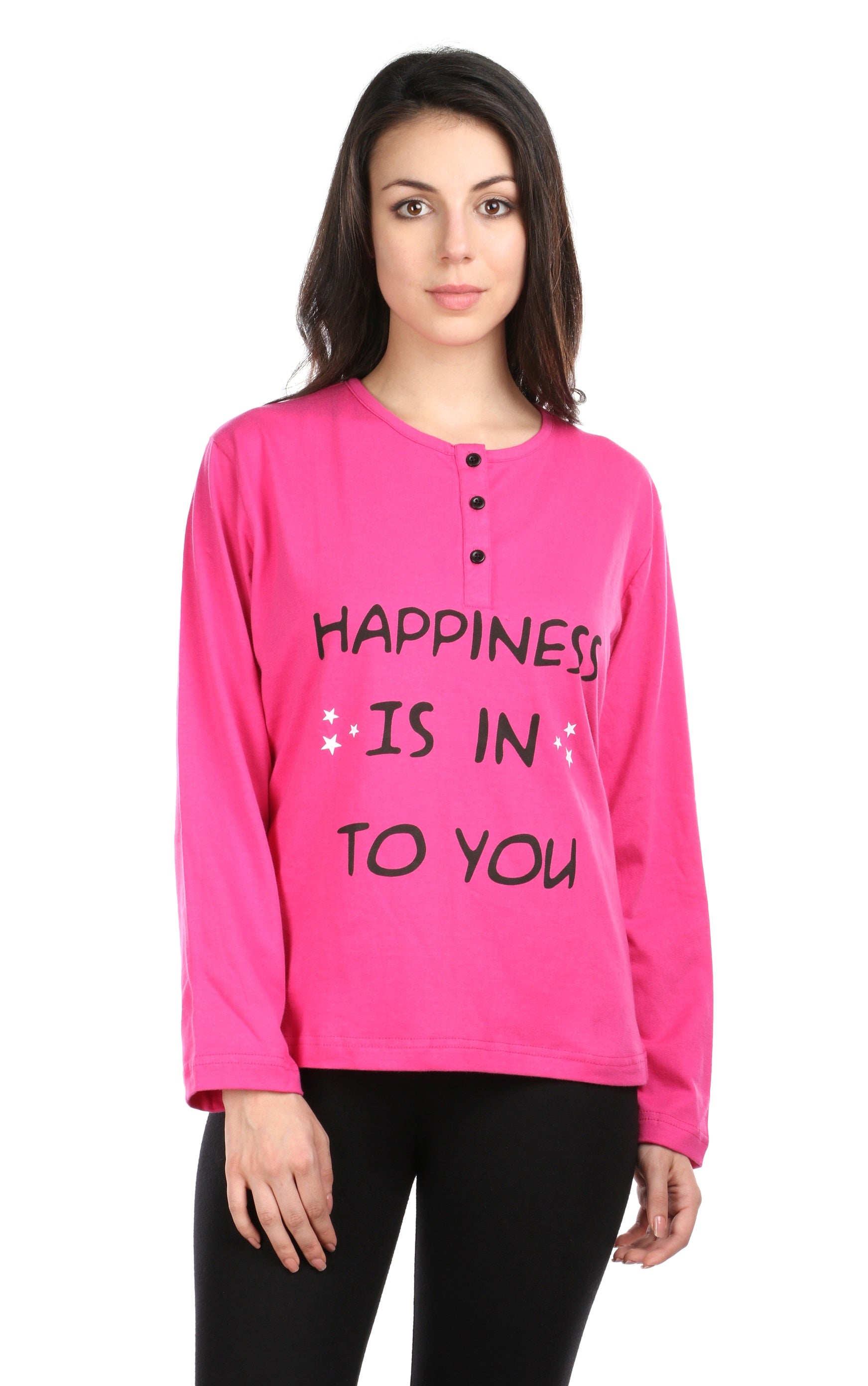 Semantic Women's Cotton T-Shirt - Happiness Printed - Semantic Store