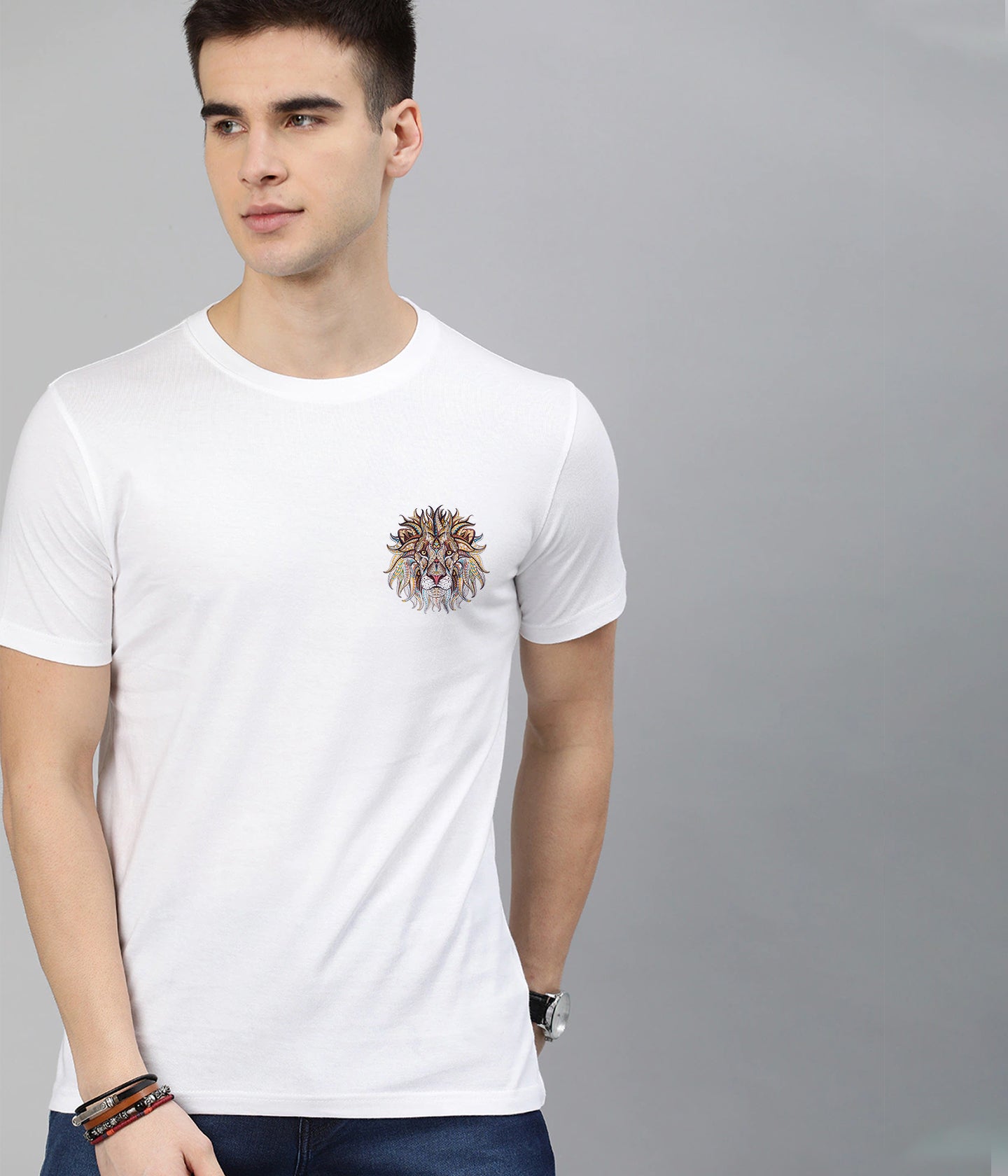 Semantic Graphic Cotton T-shirt - Lion Logo