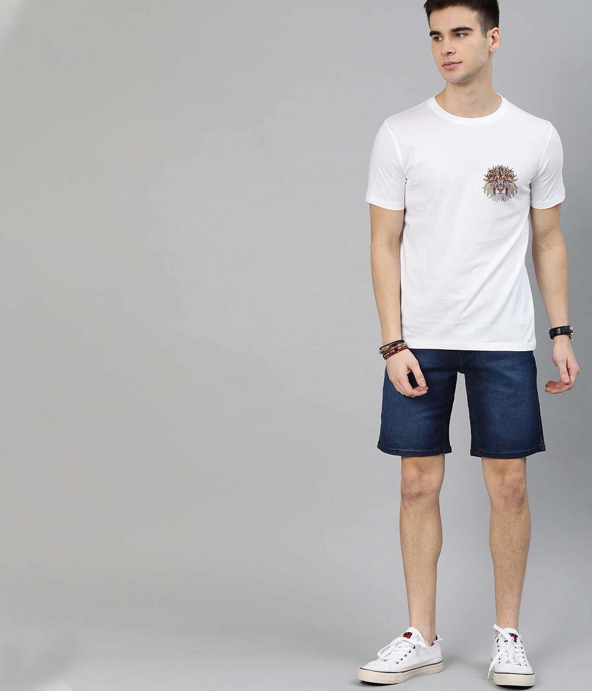Semantic Graphic Cotton T-shirt - Lion Logo