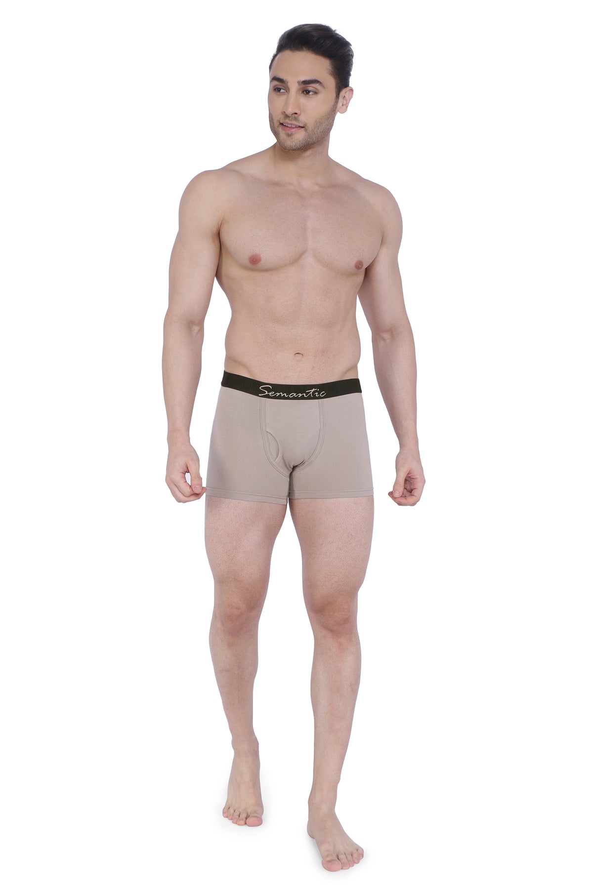Semantic Cotton-Elastane Trunks with Fly - Solid (Available in Colors)