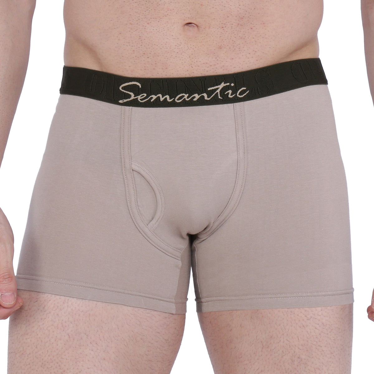 Semantic Cotton-Elastane Trunks with Fly - Solid (Available in Colors)