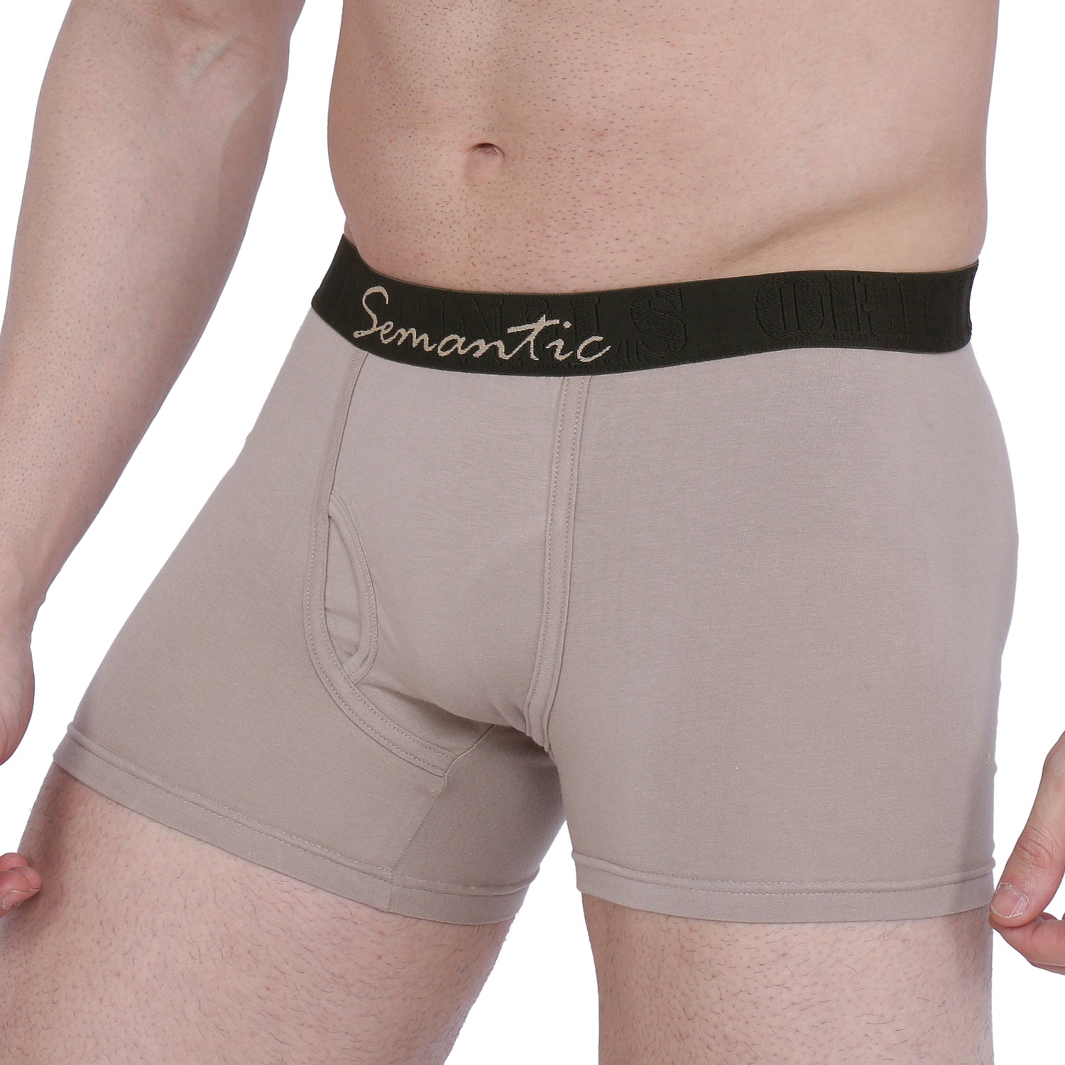 Semantic Cotton-Elastane Trunks with Fly - Solid (Available in Colors) - Semantic