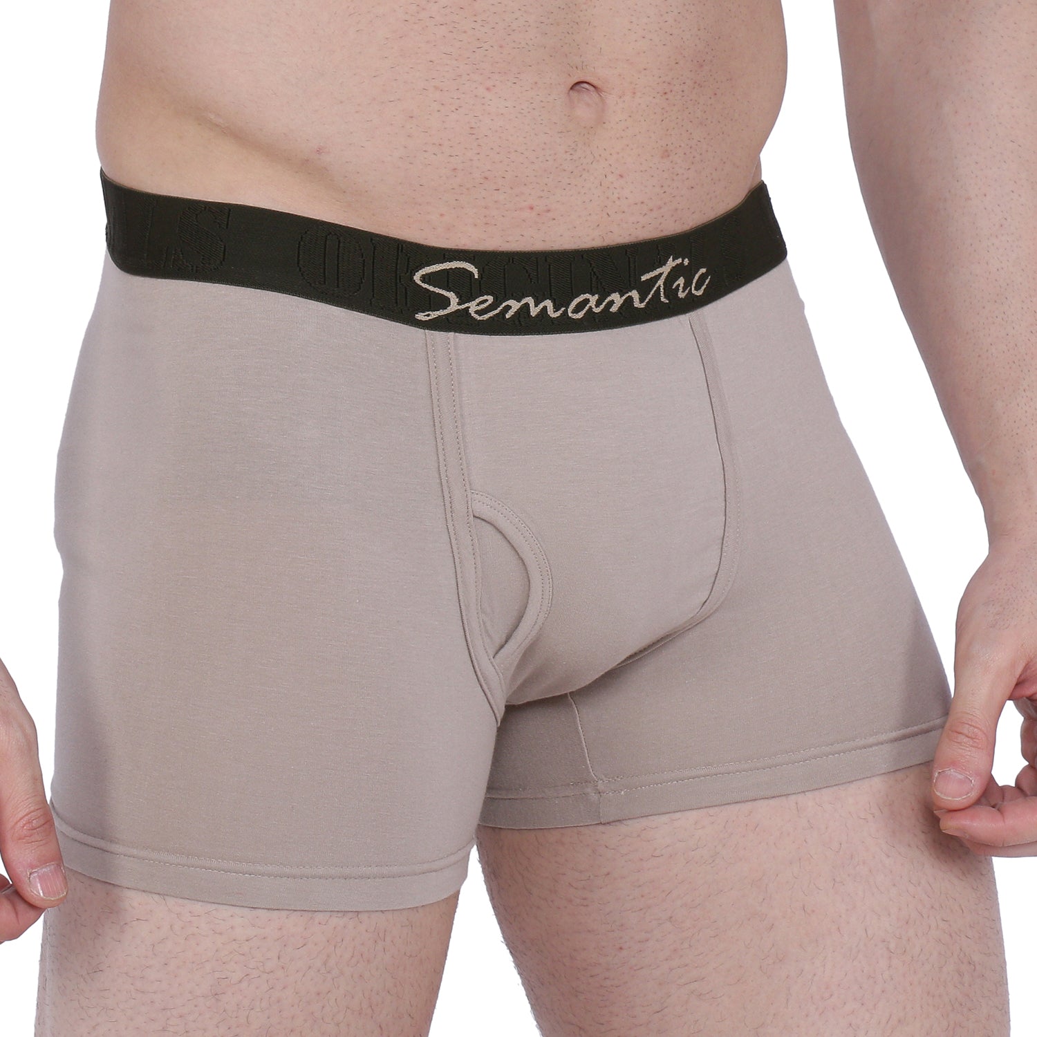 Semantic Cotton-Elastane Trunks with Fly - Solid (Available in Colors) - Semantic
