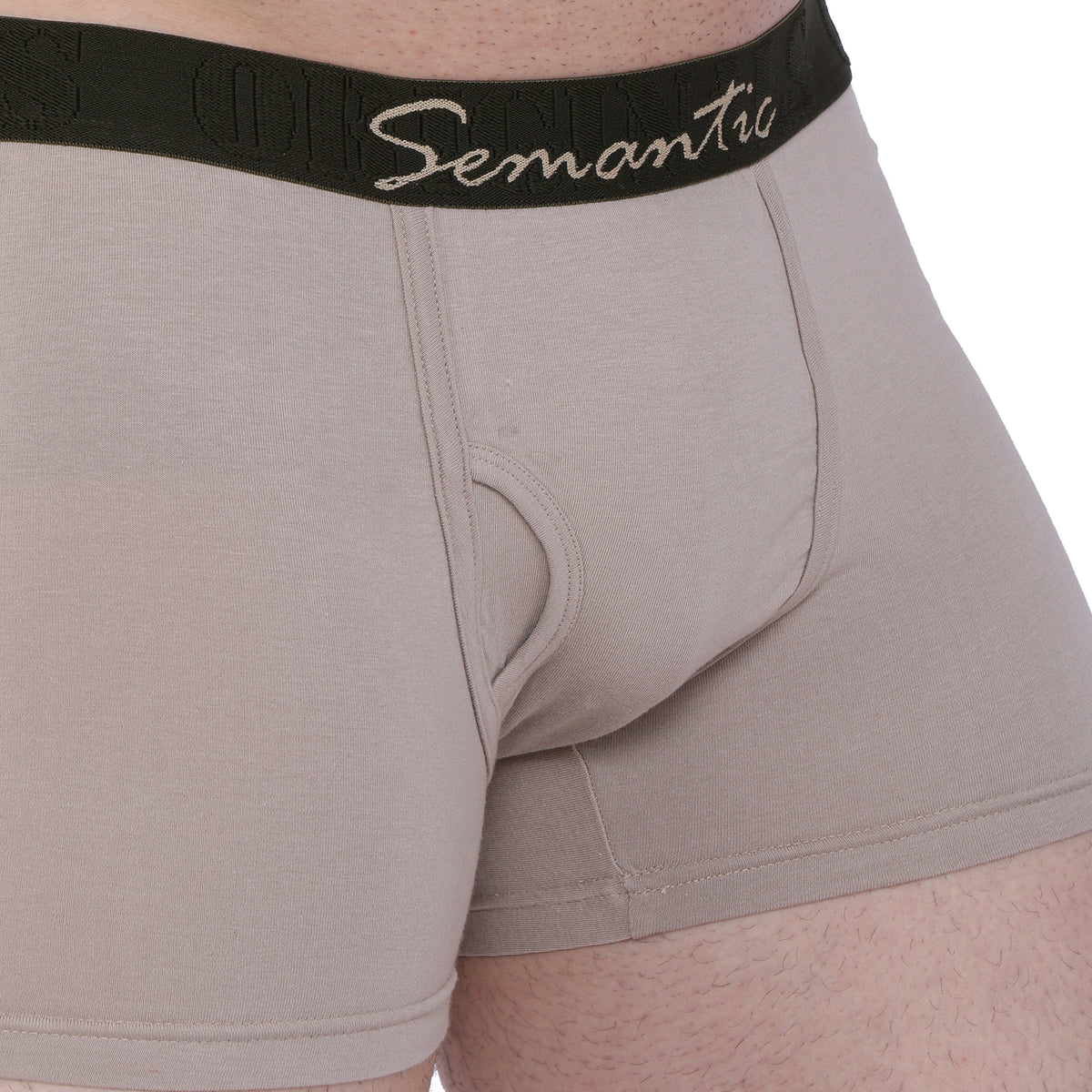 Semantic Cotton-Elastane Trunks with Fly - Solid (Available in Colors)
