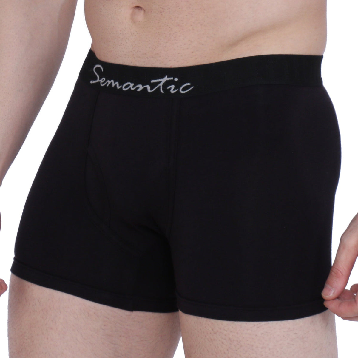 Semantic Cotton-Lycra Trunks with Fly - Solid (Pack of 4)
