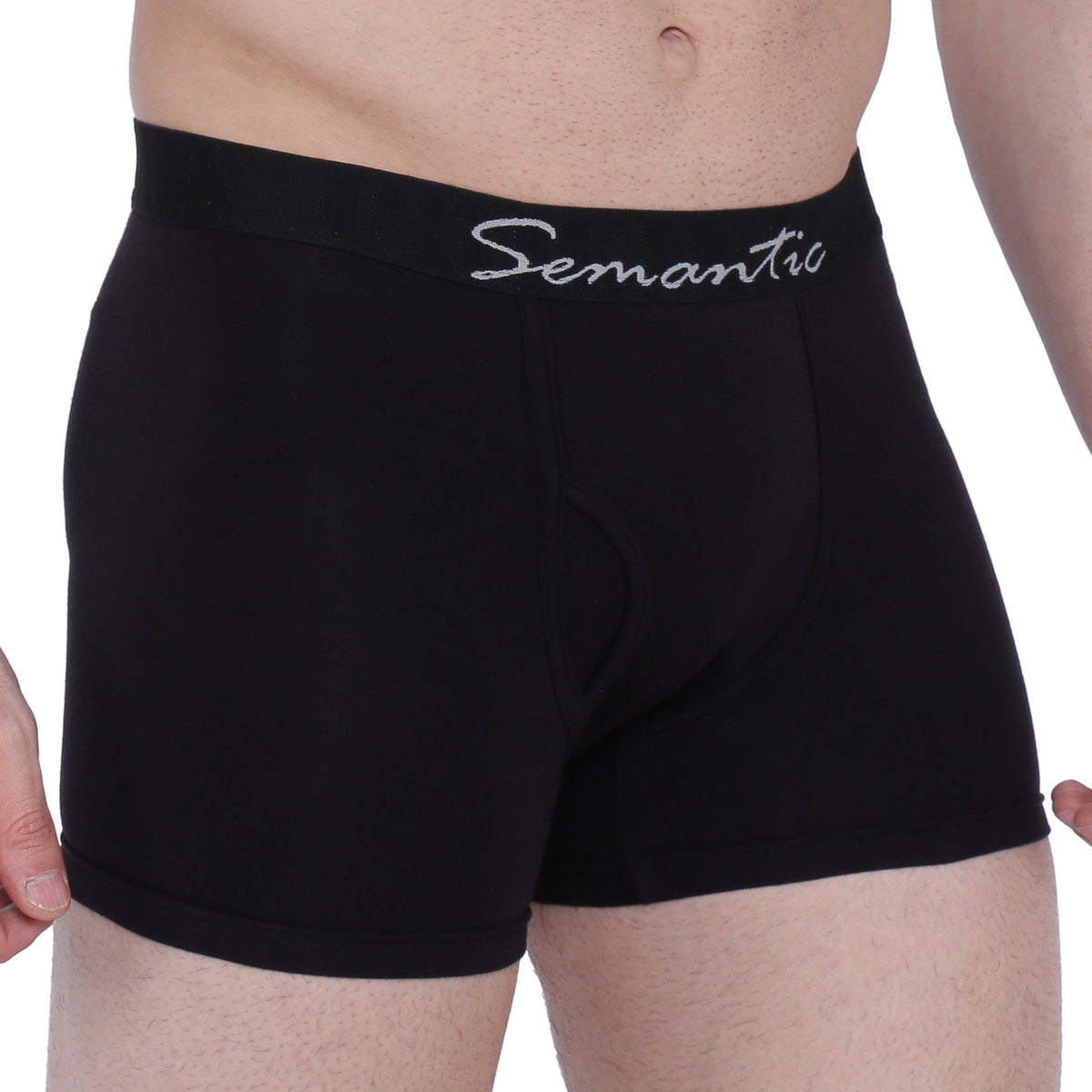 Semantic Cotton-Elastane Trunks with Fly - Solid (Available in Colors)