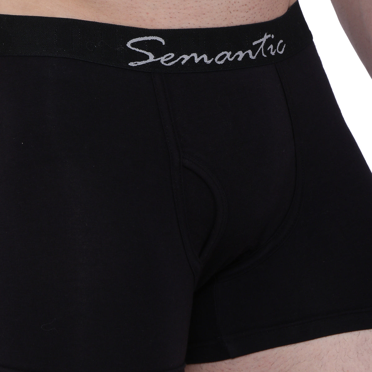 Semantic Cotton-Elastane Trunks with Fly - Solid (Available in Colors)