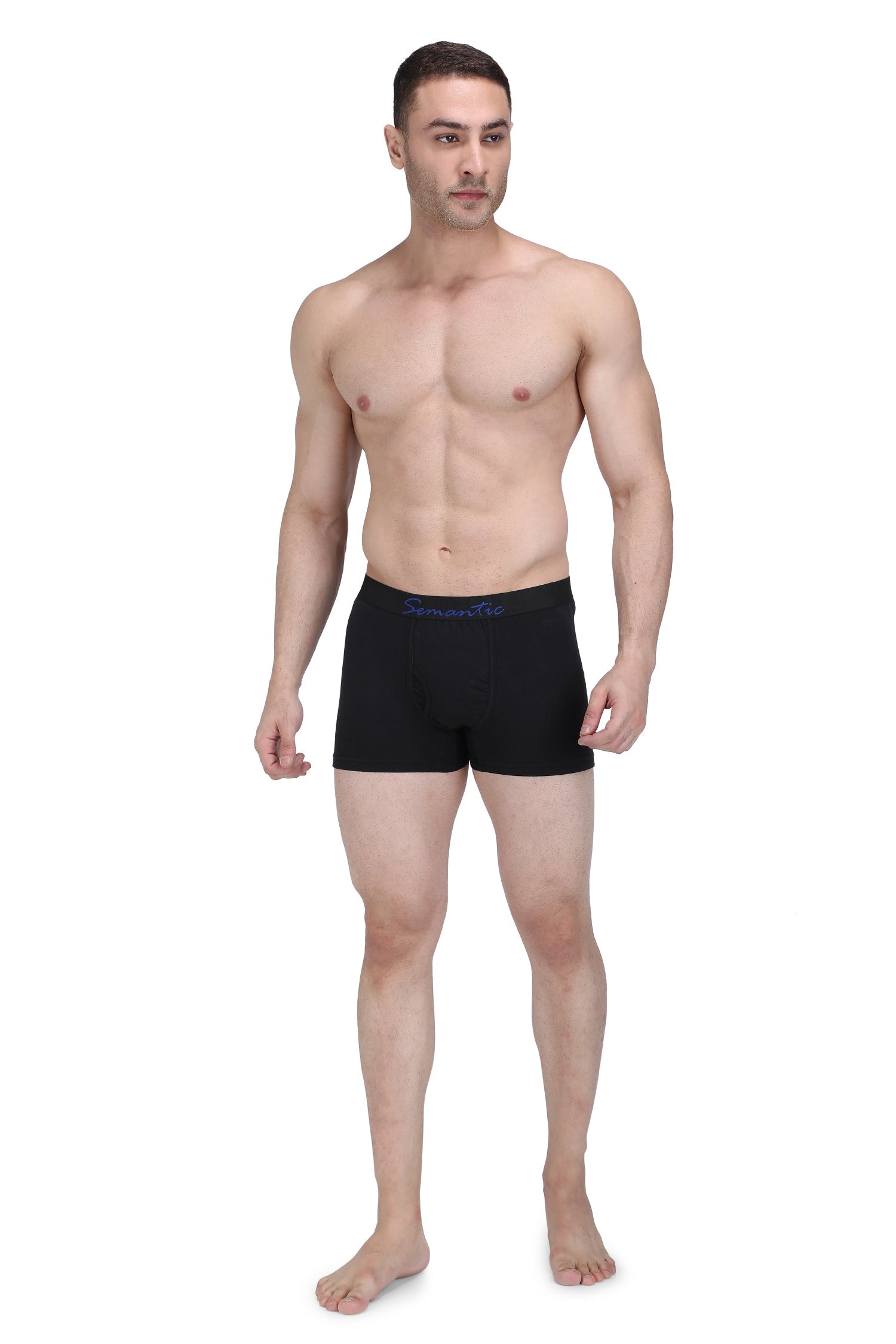 Semantic Cotton-Lycra Trunks with Fly - Solid (Pack of 4) - Semantic