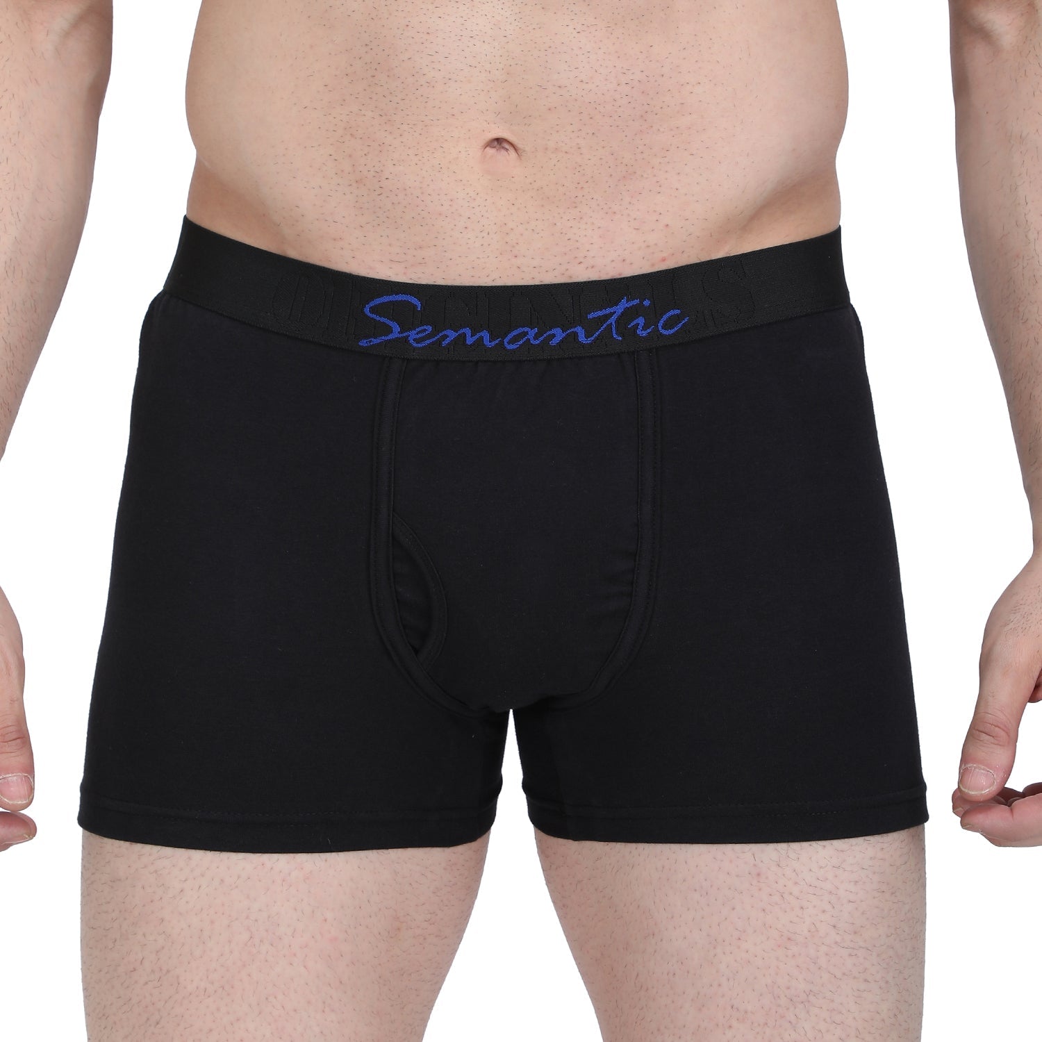 Semantic Cotton-Lycra Trunks with Fly - Solid (Pack of 4) - Semantic