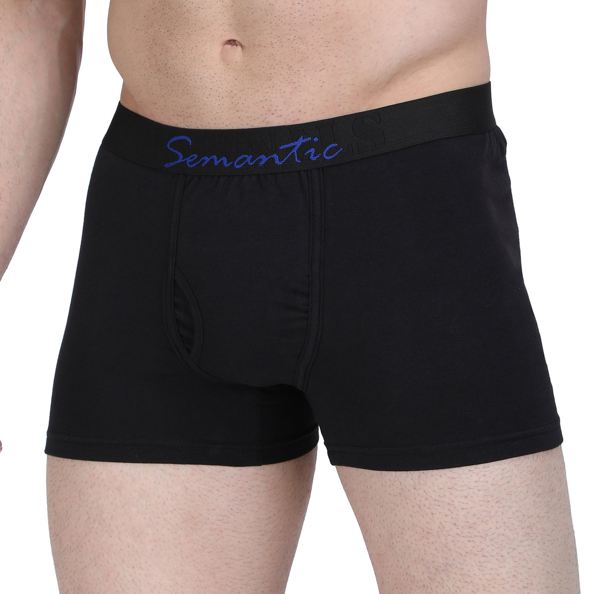 Semantic Cotton-Elastane Trunks with Fly - Solid (Available in Colors)