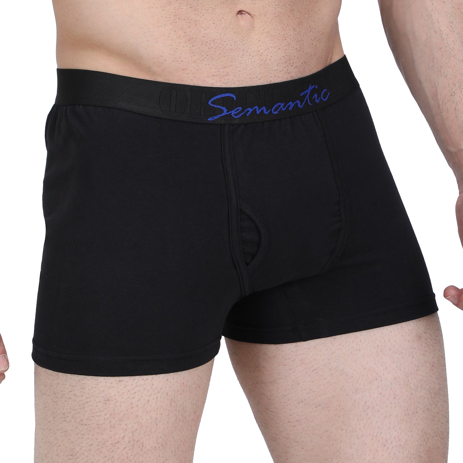 Semantic Cotton-Elastane Trunks with Fly - Solid (Available in Colors) - Semantic