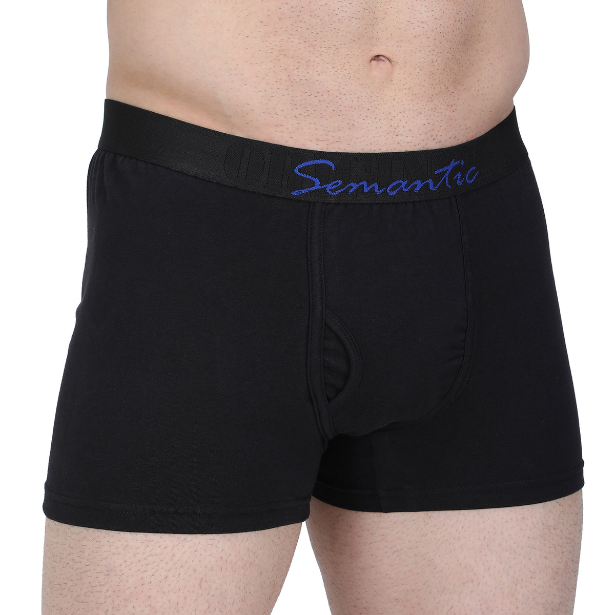 Semantic Cotton-Elastane Trunks with Fly - Solid (Available in Colors)