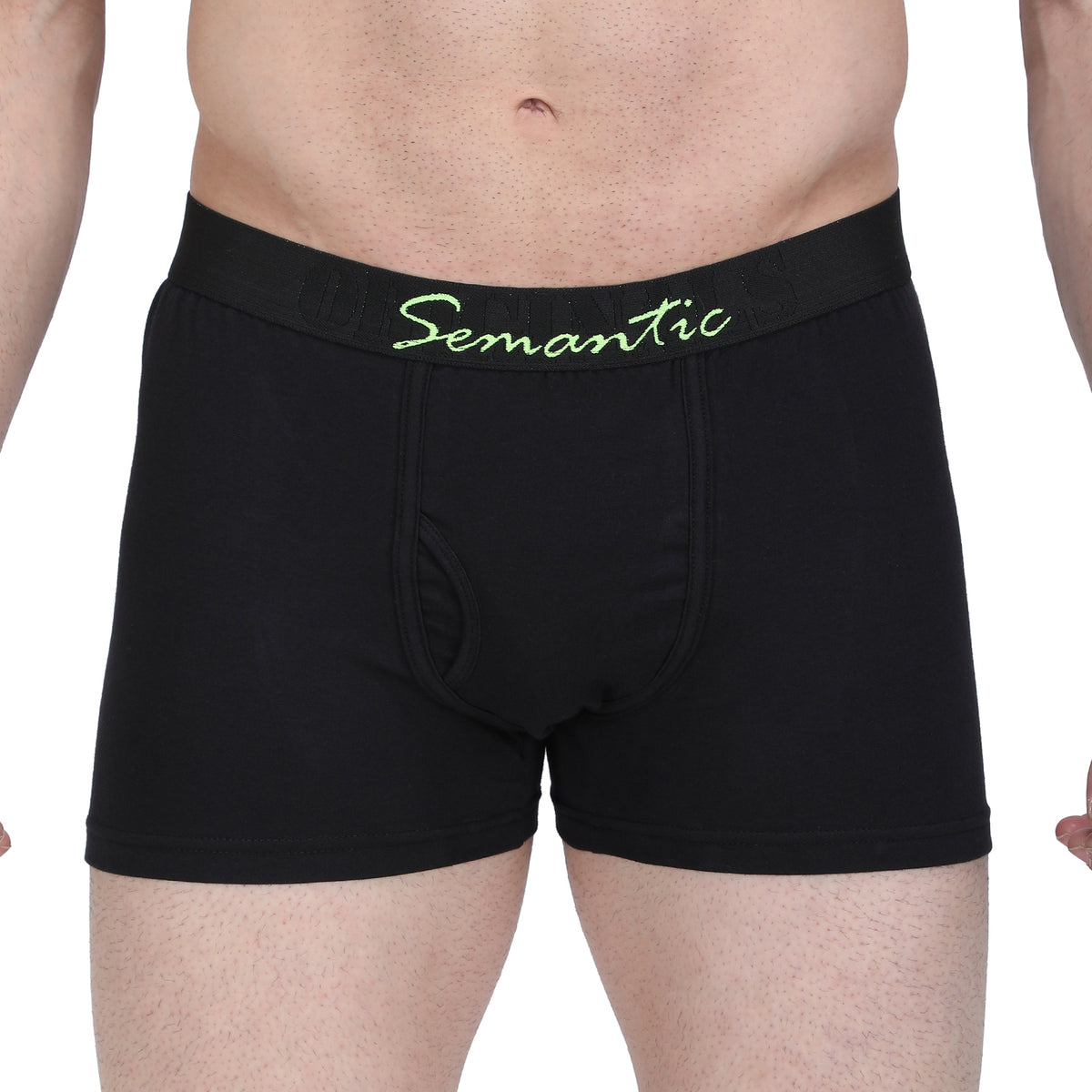 Semantic Cotton-Elastane Trunks with Fly - Solid (Available in Colors)