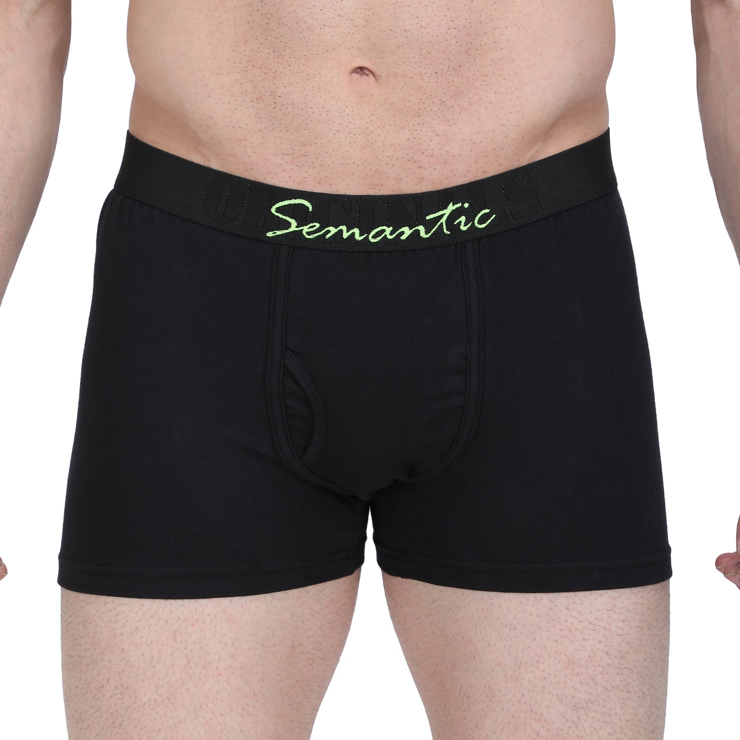 Semantic Cotton-Elastane Trunks with Fly - Solid (Available in Colors)