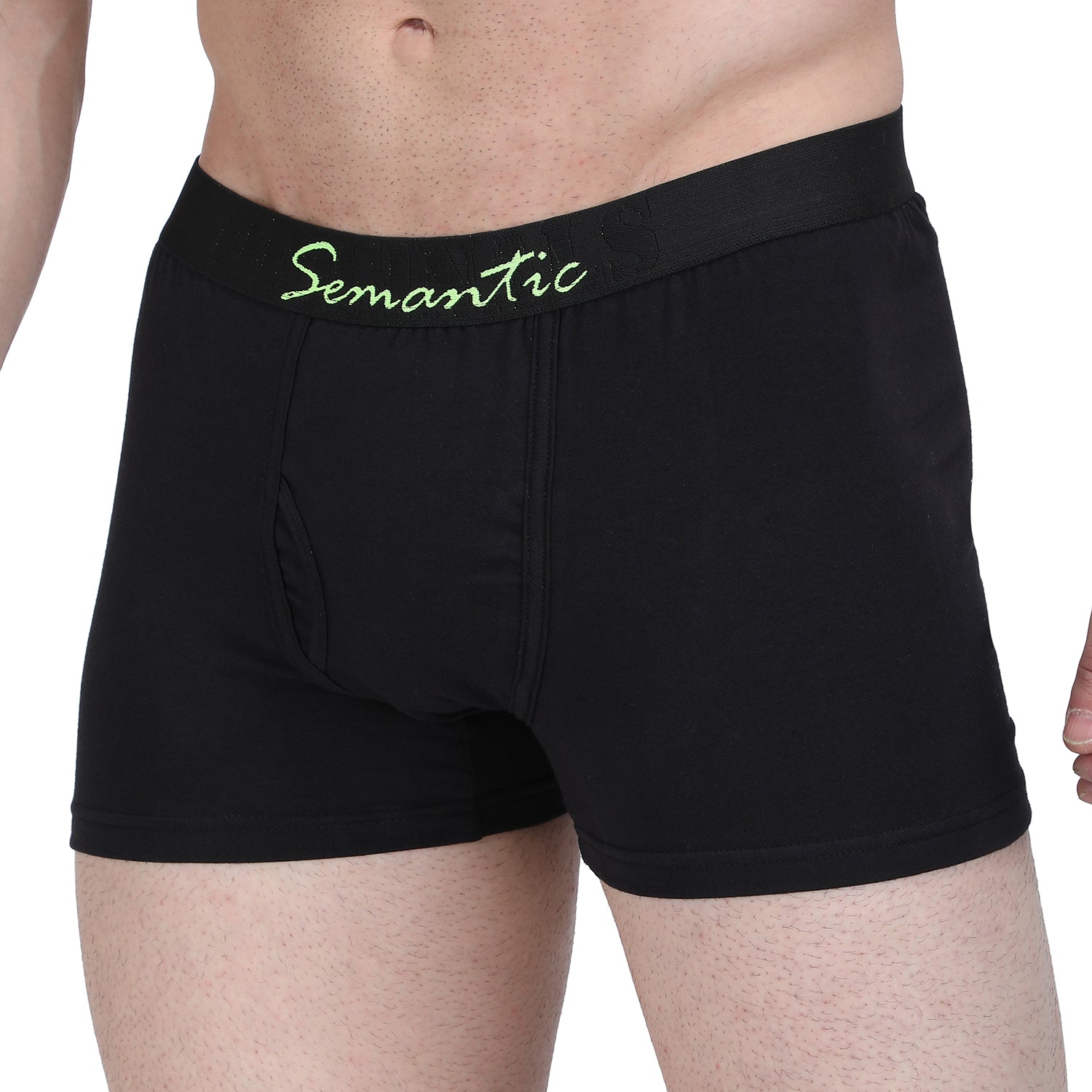 Semantic Cotton-Elastane Trunks with Fly - Solid (Available in Colors) - Semantic