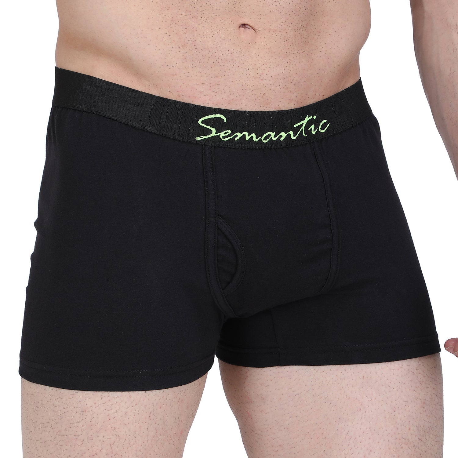 Semantic Cotton-Lycra Trunks with Fly - Solid (Pack of 4) - Semantic