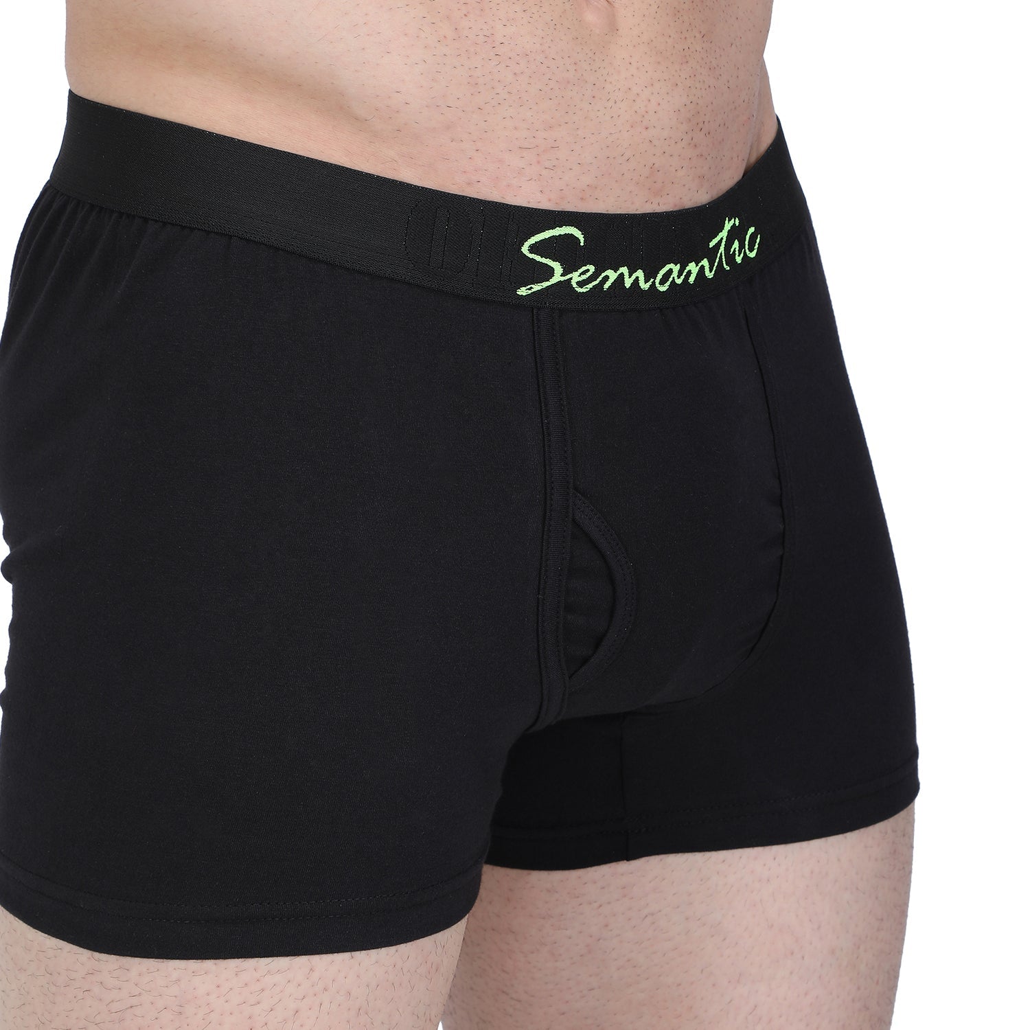 Semantic Cotton-Lycra Trunks with Fly - Solid (Pack of 4) - Semantic