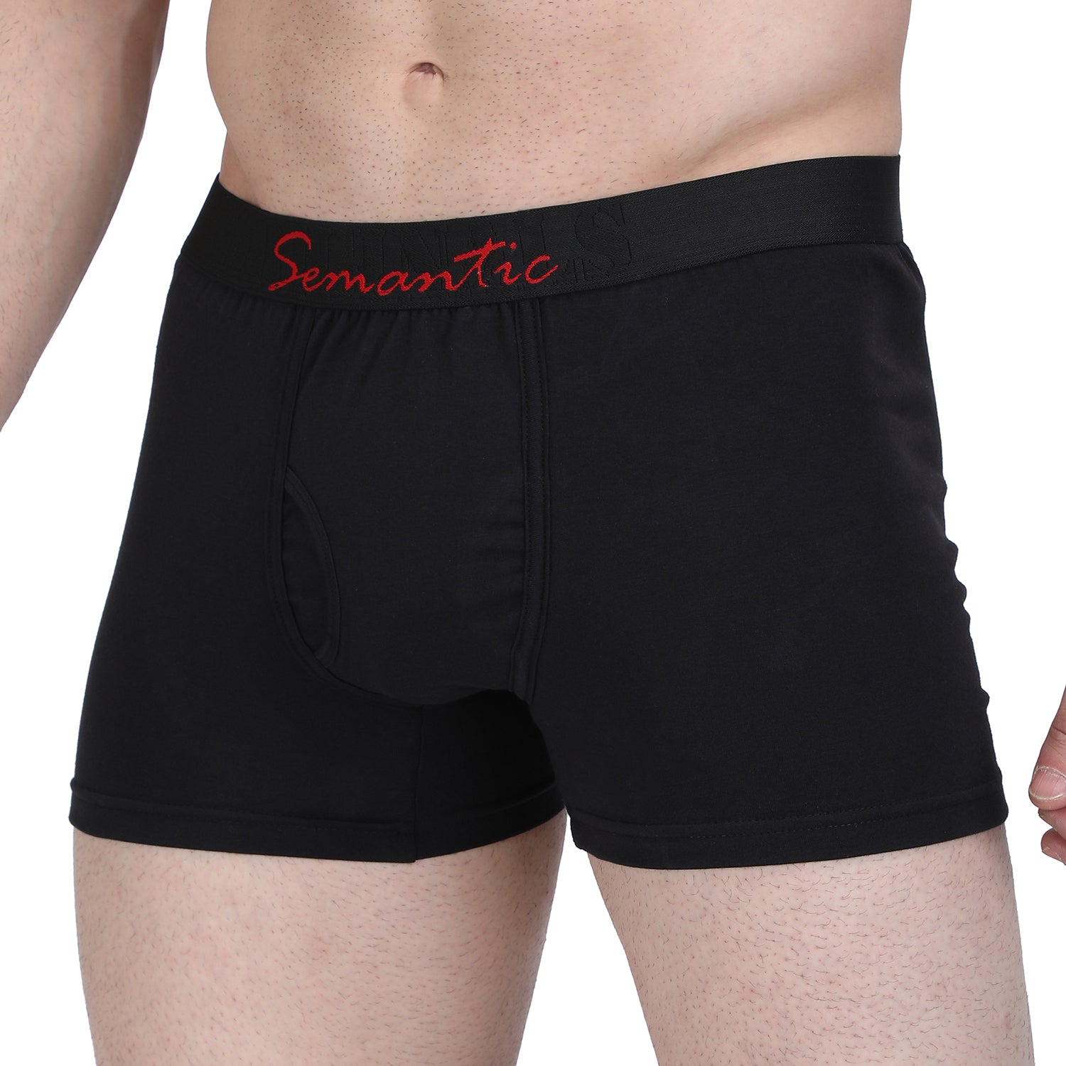 Semantic Cotton-Elastane Trunks with Fly - Solid (Available in Colors) - Semantic