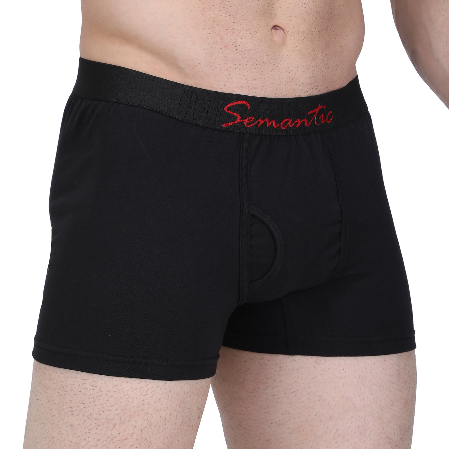 Semantic Cotton-Elastane Trunks with Fly - Solid (Available in Colors) - Semantic
