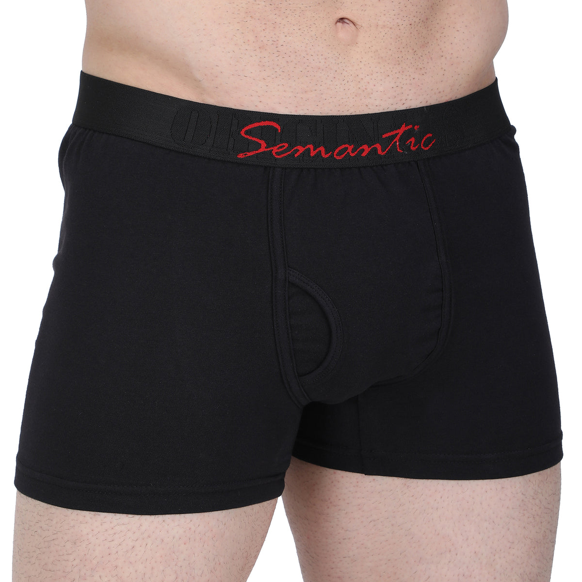 Semantic Cotton-Elastane Trunks with Fly - Solid (Available in Colors)