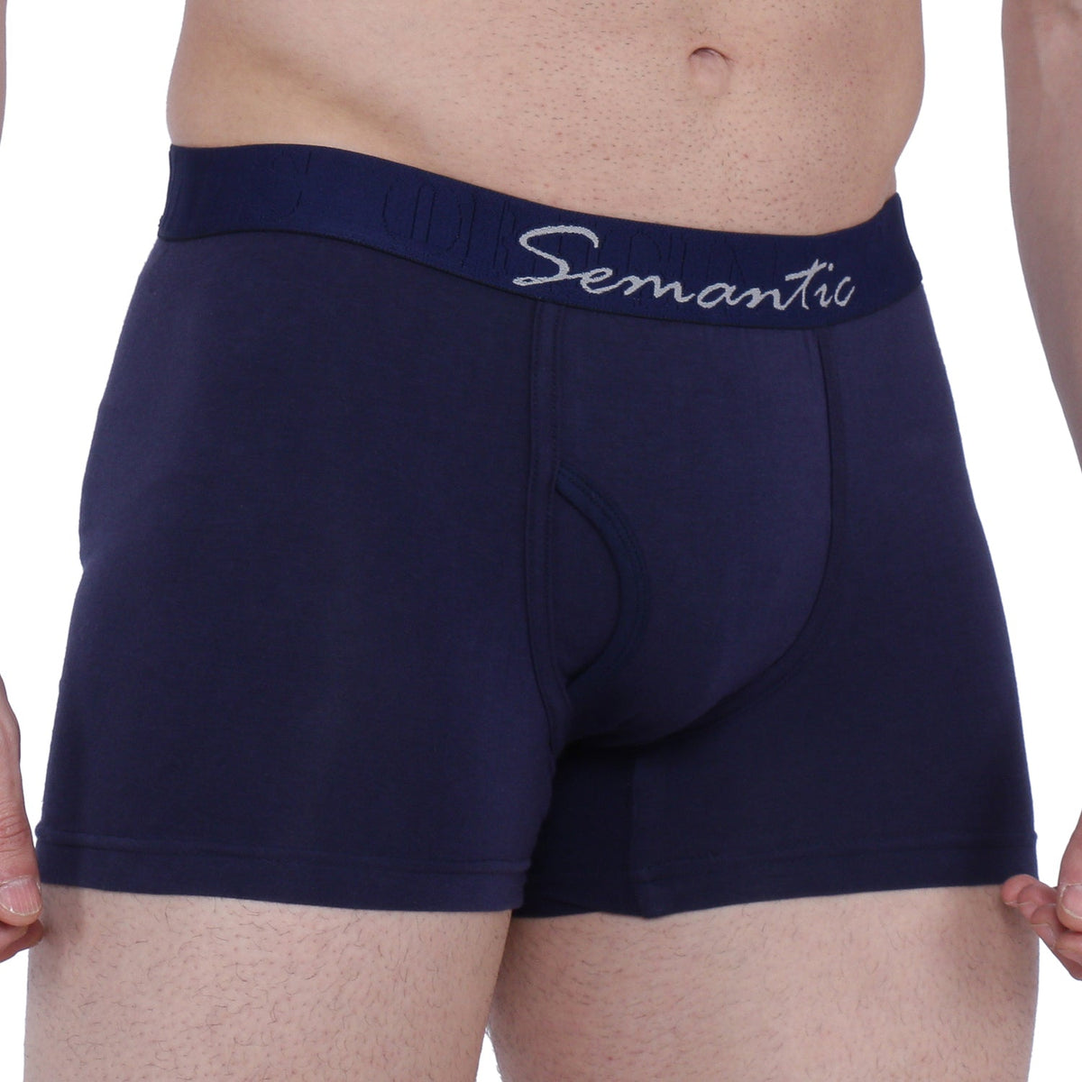 Semantic Cotton-Lycra Trunks with Fly - Solid (Pack of 4)