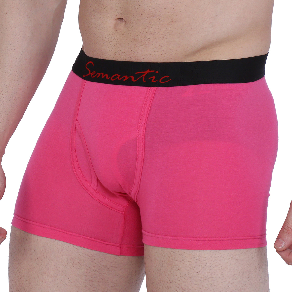 Semantic Cotton-Elastane Trunks with Fly - Solid (Available in Colors)